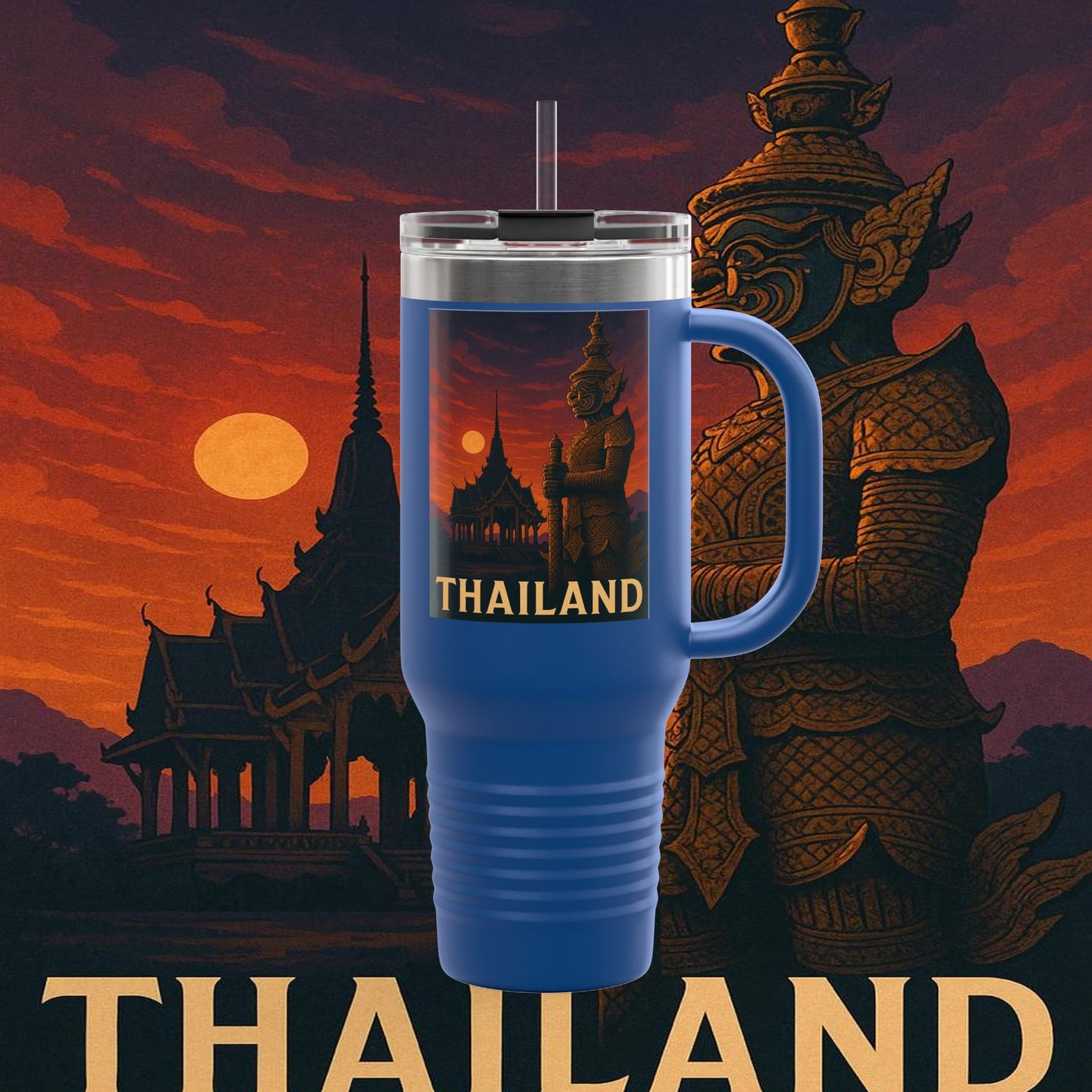"Thailand Insulated Travel Mug🌴 – The Kingdom of Smiles and Adventure"