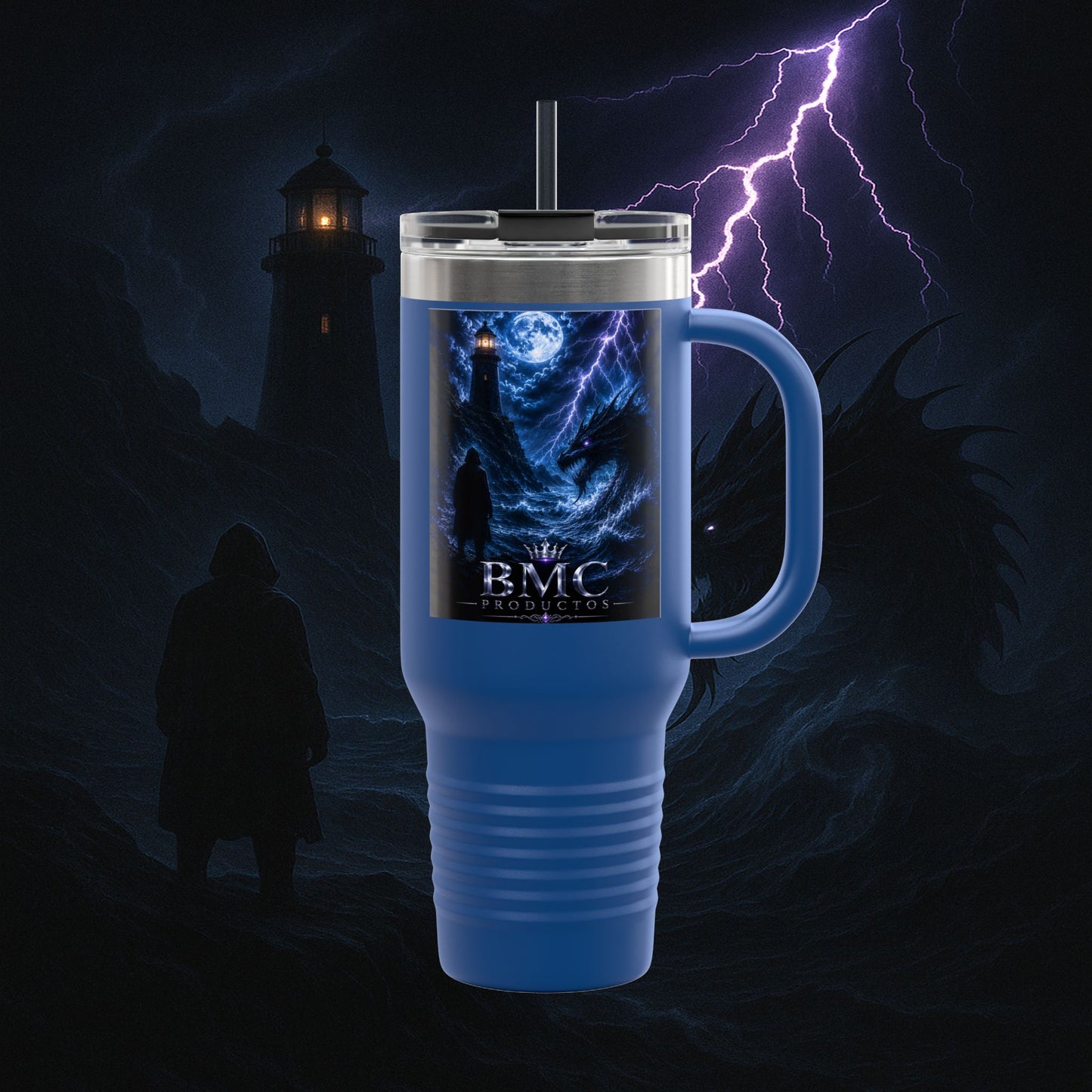 "Taza de viaje aislada🐉 El Despertar del Leviatán"