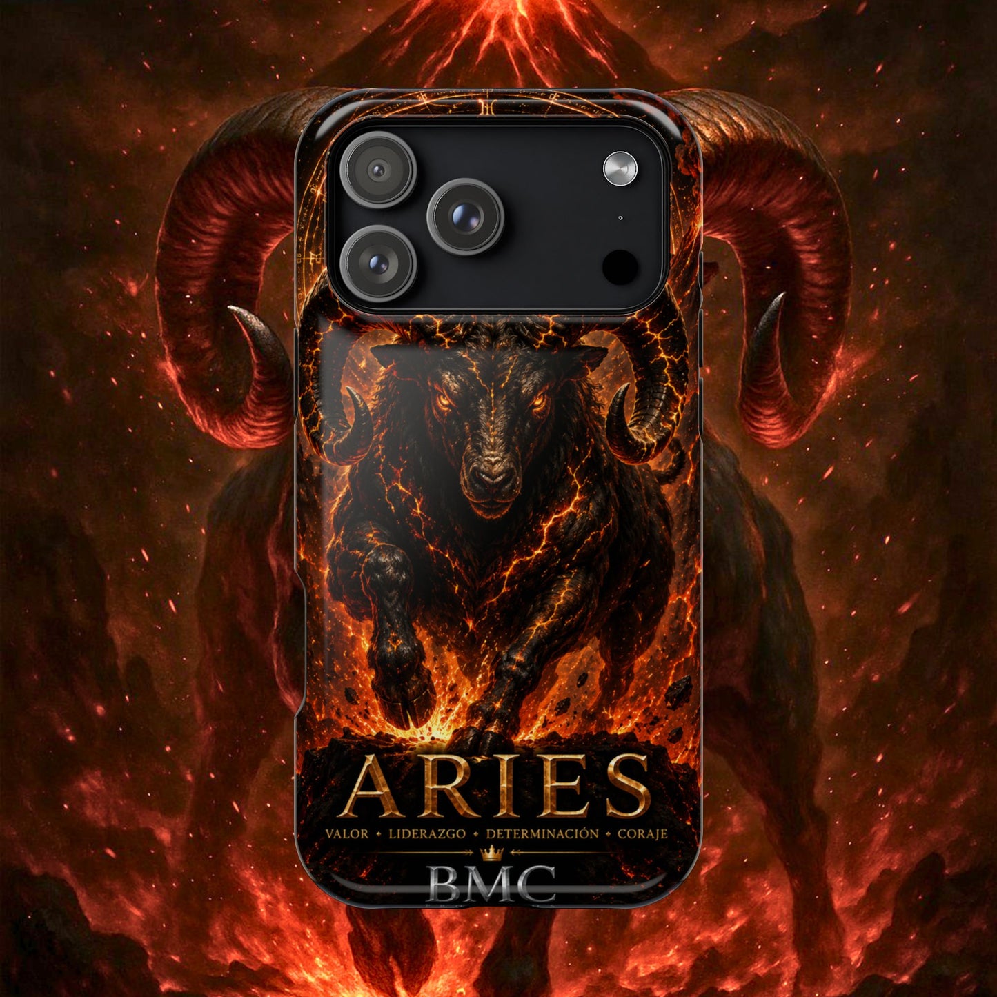 "Funda Magnética Reforzada ♈ Aries — Espíritu de fuego"