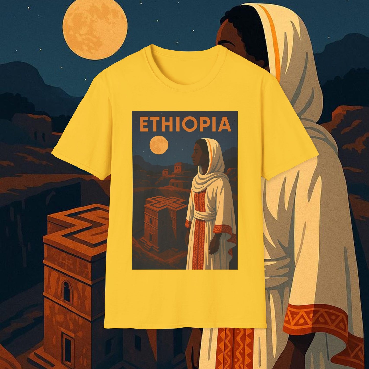 "Camiseta Etiopía Tierra sagrada y alma ancestral"