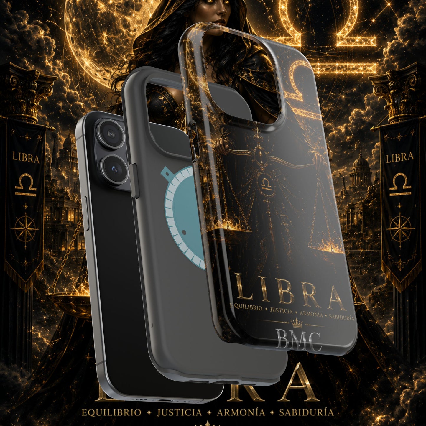 "Funda Magnética Reforzada libra– La Guardiana del Equilibrio"