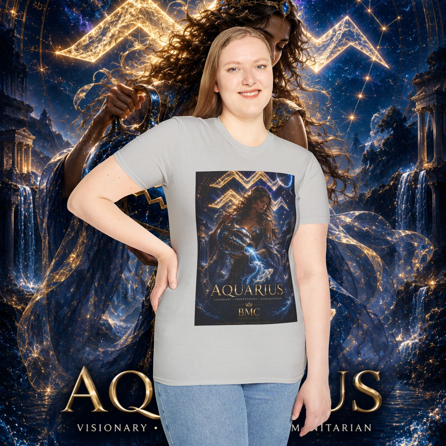 "Camiseta ♒ ACUARIO M– La Visionaria del Cielo y el Agua"
