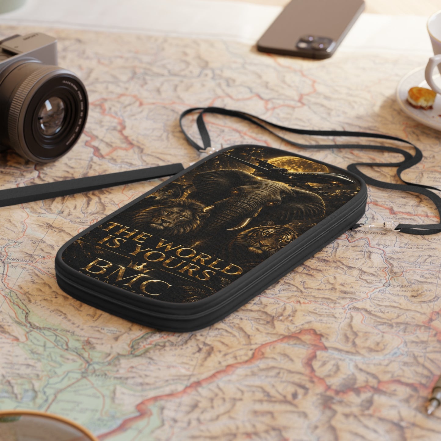 🌍✨ "El mundo es tuyo" – Cartera para pasaporte 🐘🦁✈️