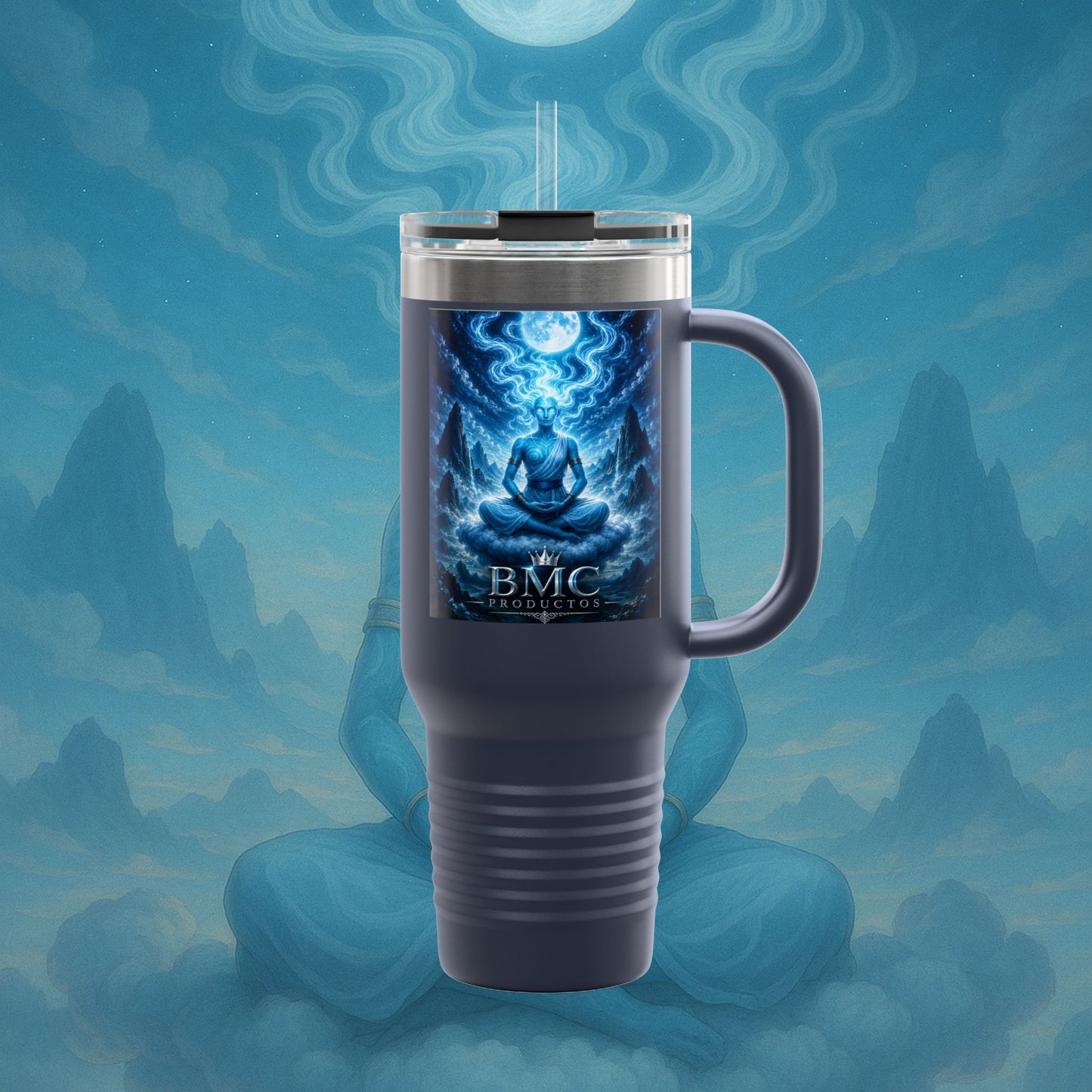 "Taza de viaje aislada Zephala,💨- la Voz del Viento Eterno"