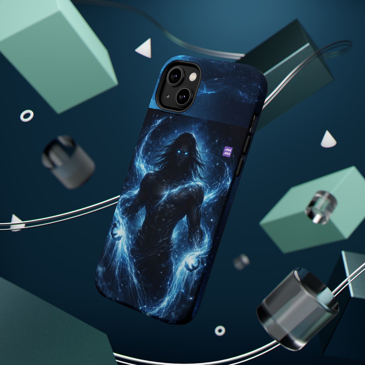 "Funda Magnética Reforzada♒ ACUARIO – El Visionario del Cielo y el Agua"