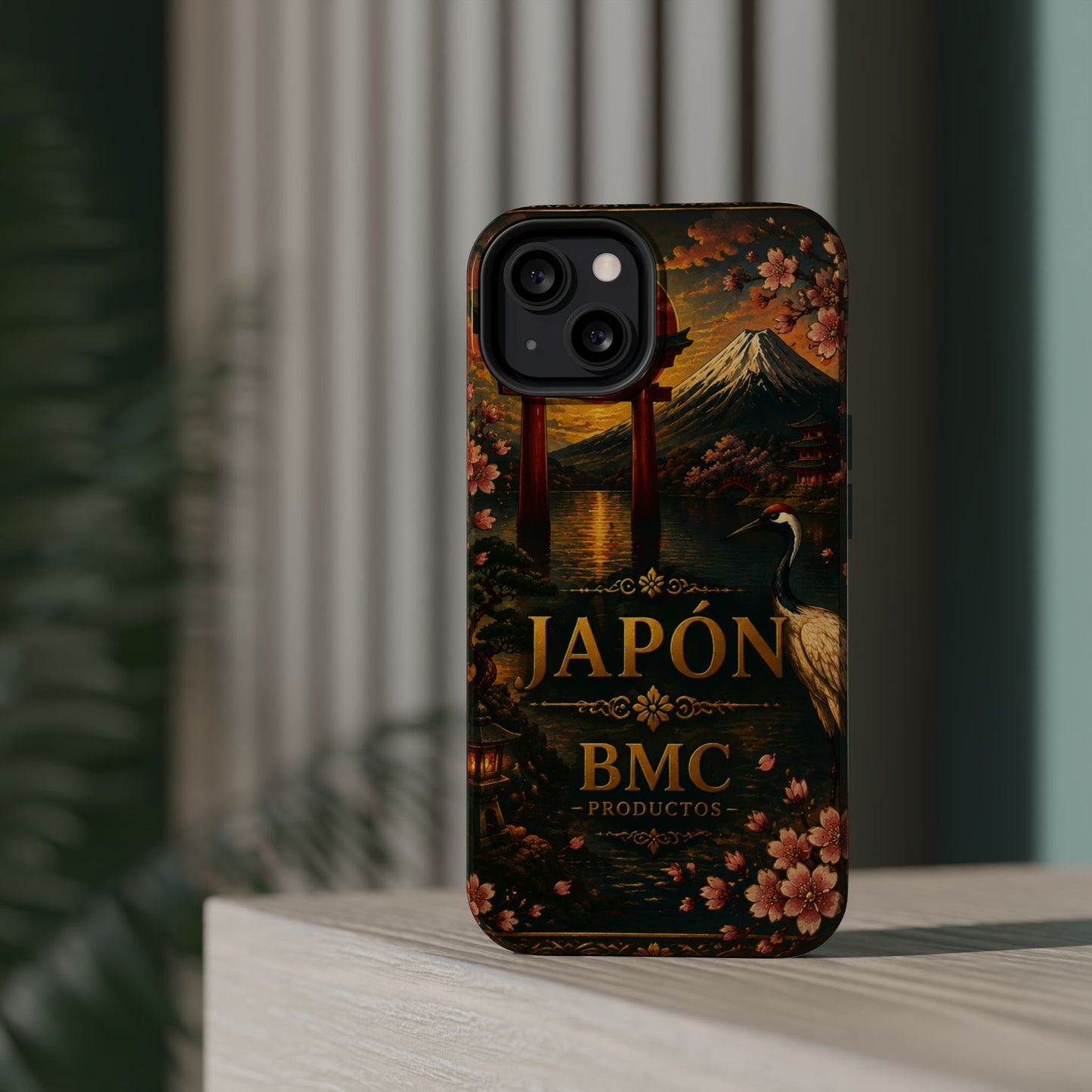 "Funda Magnética Reforzada Japón: Tradición entre Cerezos y Montañas 🌸⛩️🗻"