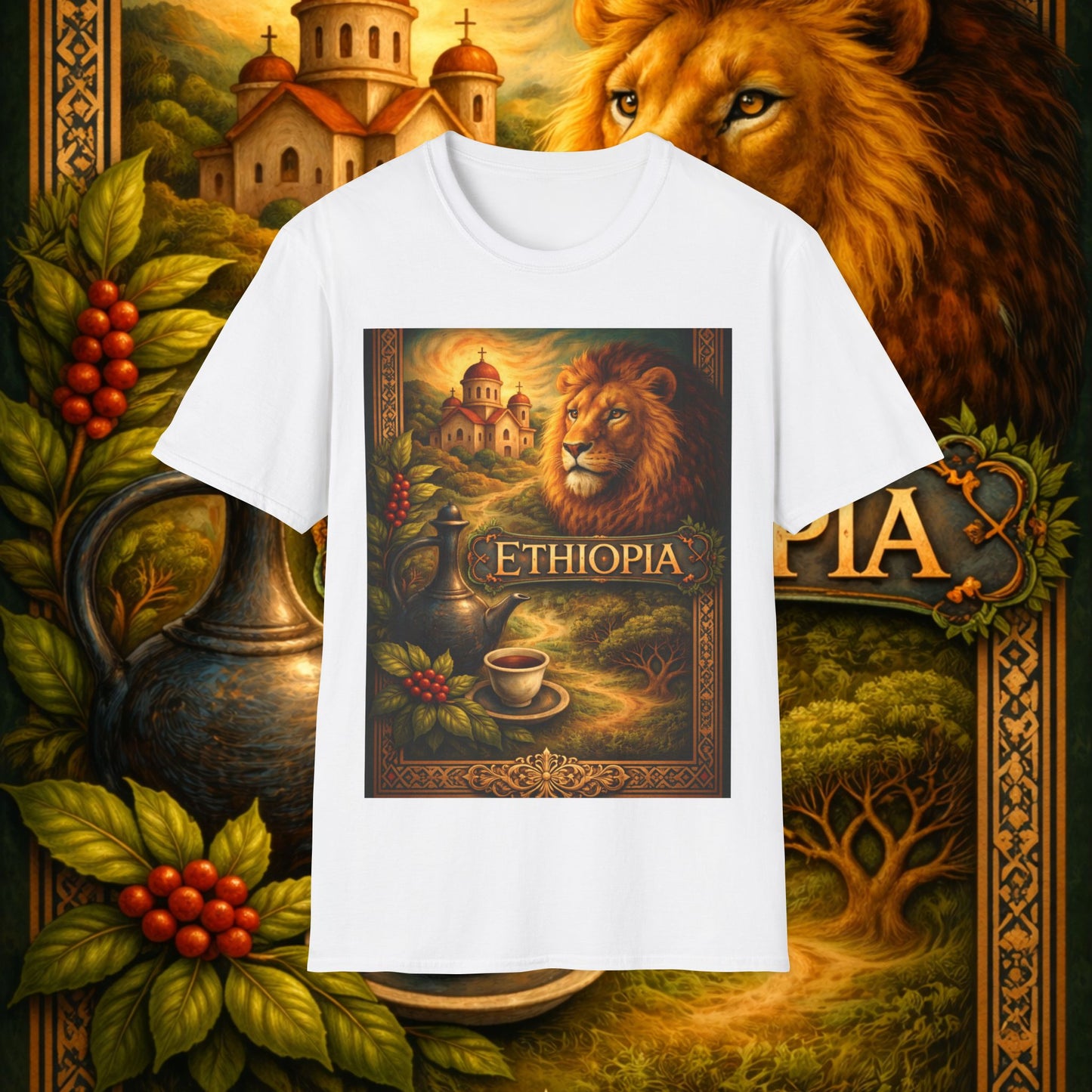 "Camiseta Etiopía Tierra sagrada y alma ancestral"