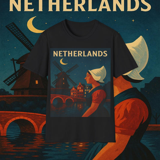 "Camiseta paises bajos✨ – Tierra de tulipanes, molinos y canales mágicos"