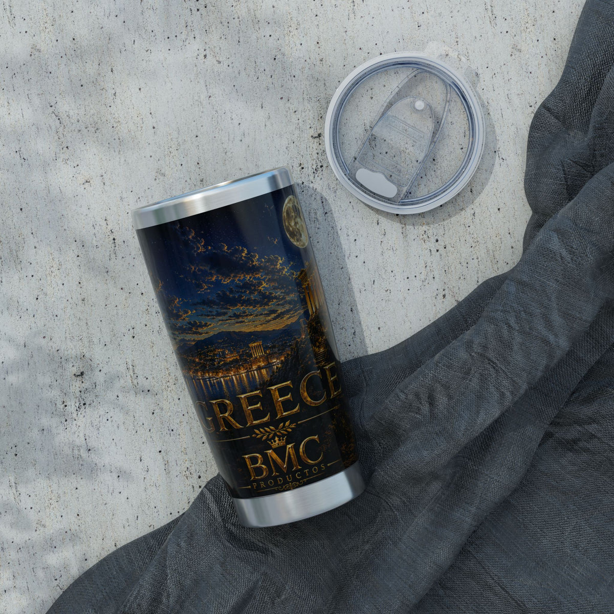 "Vaso Térmico Vagabond 20oz Grecia: Cuna de Dioses, Maravillas y Filosofía 🌊🏛️⚡"