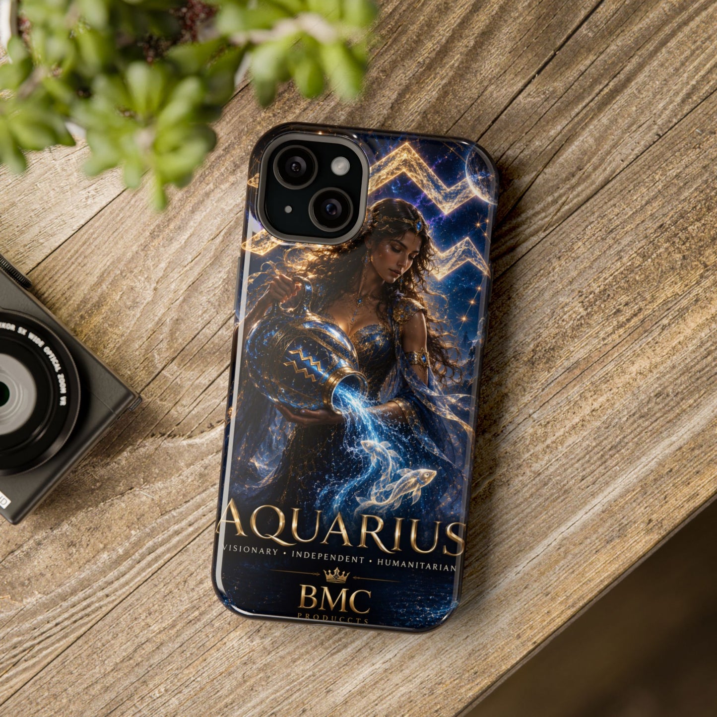 "Funda Magnética Reforzada♒ ACUARIO M– La Visionaria del Cielo y el Agua"