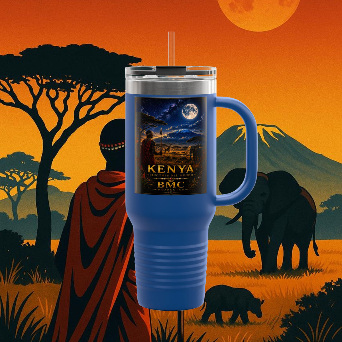 "taza de Viaje Aislada Kenia: Aventura Salvaje y Tierra de Horizontes Infinitos 🦁🌄🏕️"