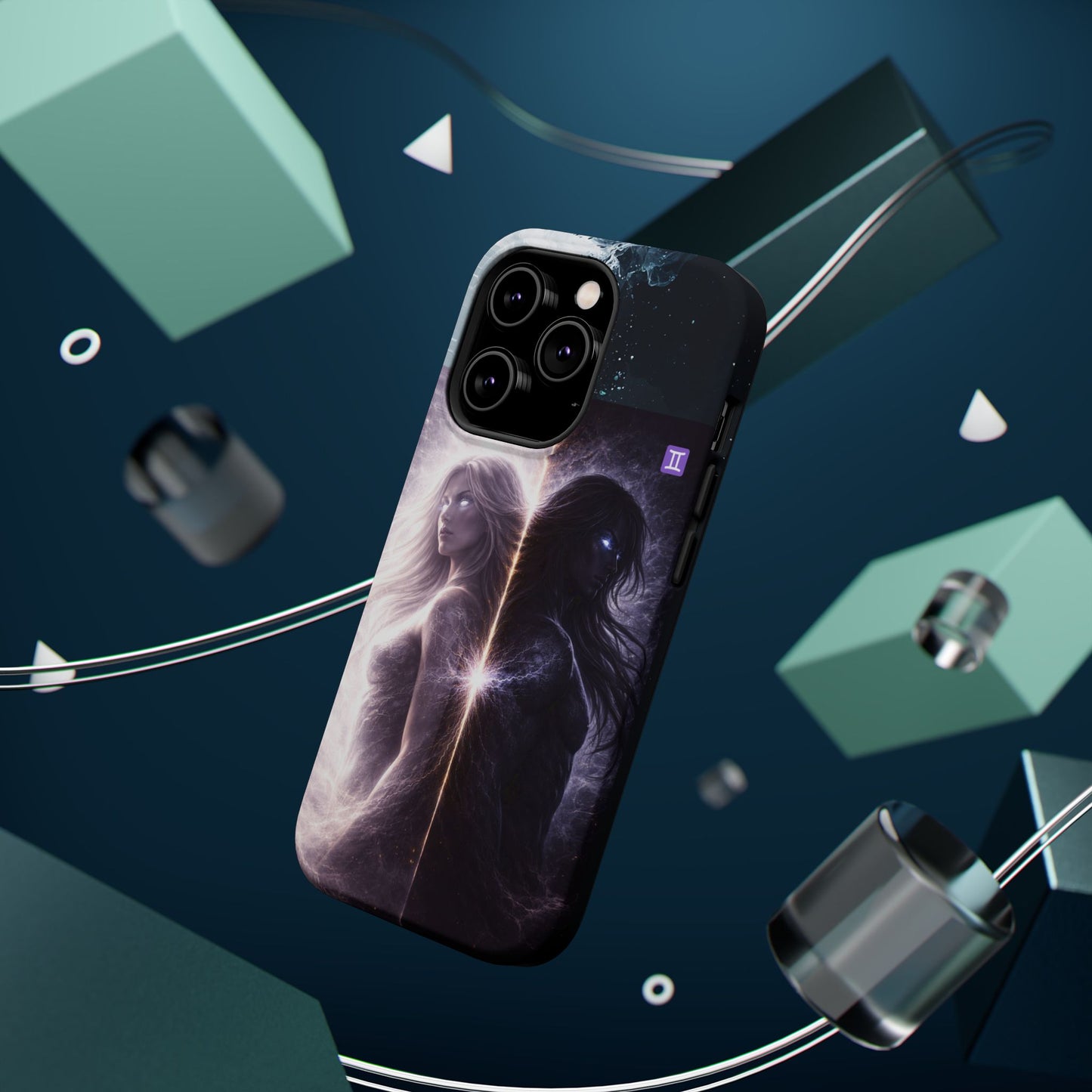 "Funda Magnética Reforzada♊ Géminis — Reflejo del alma dividida"