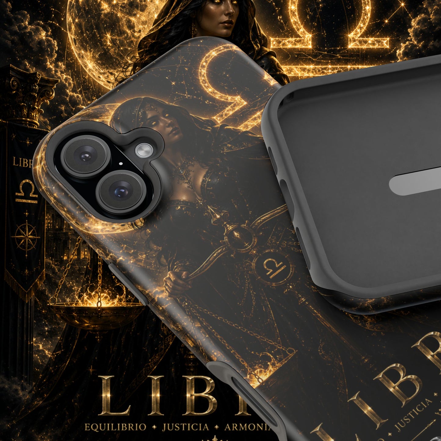 "Funda Magnética Reforzada libra– La Guardiana del Equilibrio"