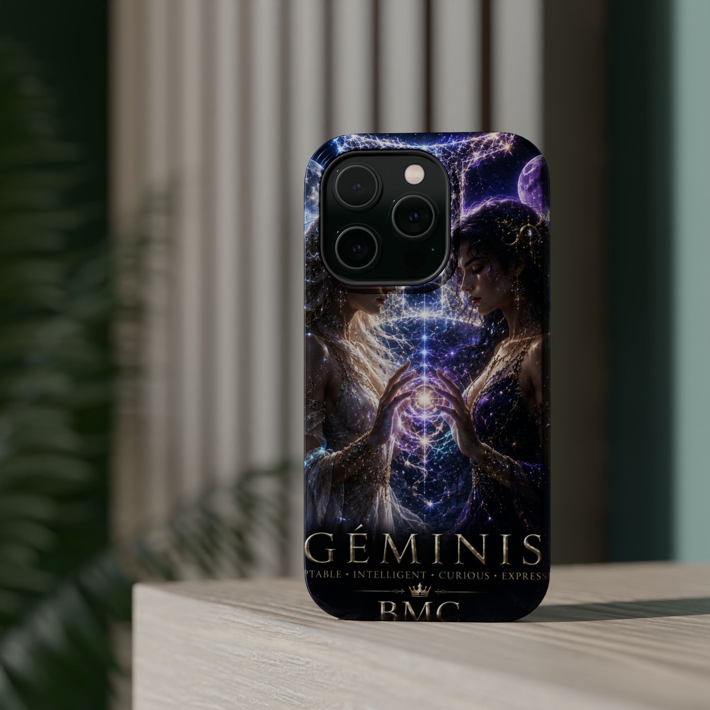 "Funda Magnética Reforzada♊ Géminis M— Reflejo del alma dividida"