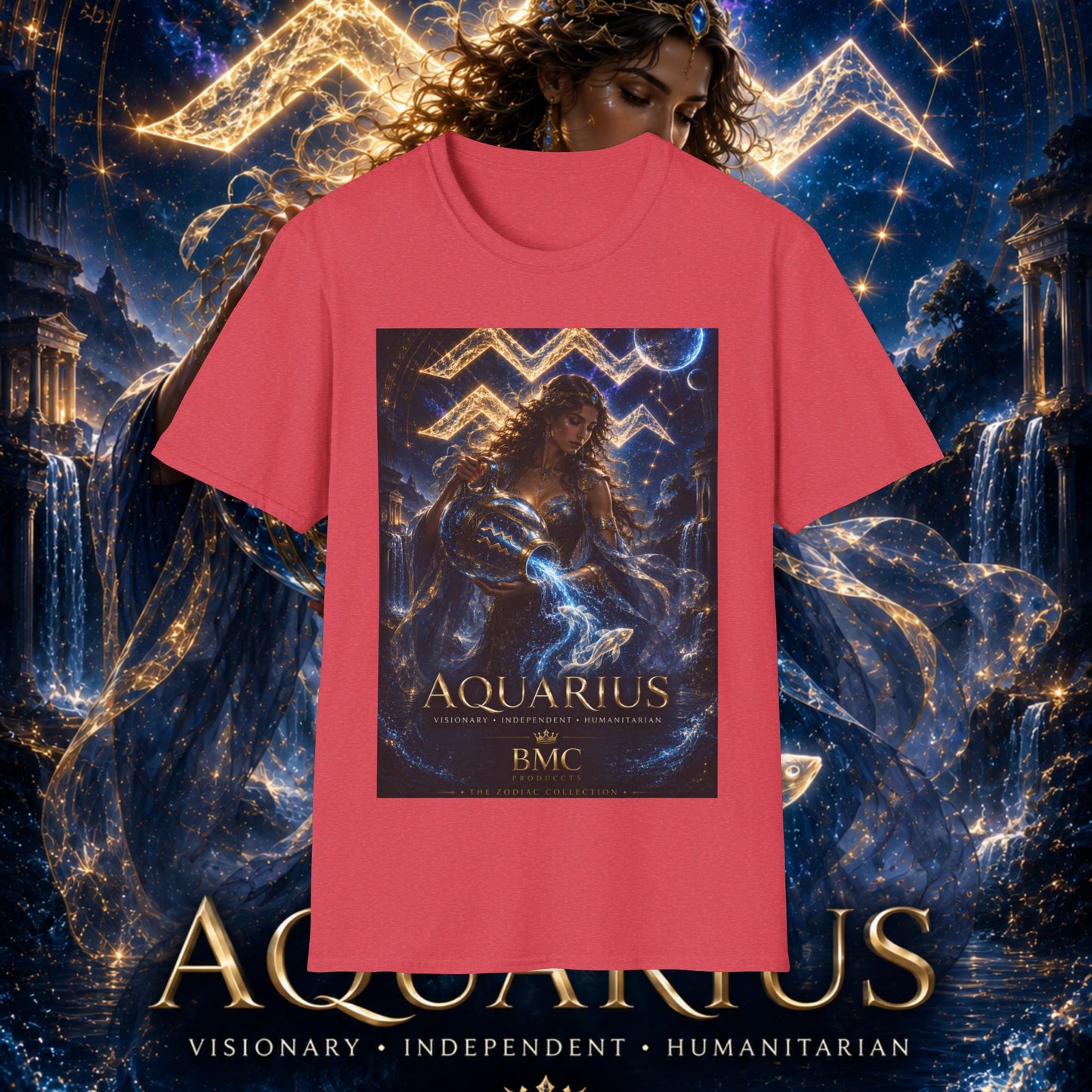 "Camiseta ♒ ACUARIO M– La Visionaria del Cielo y el Agua"