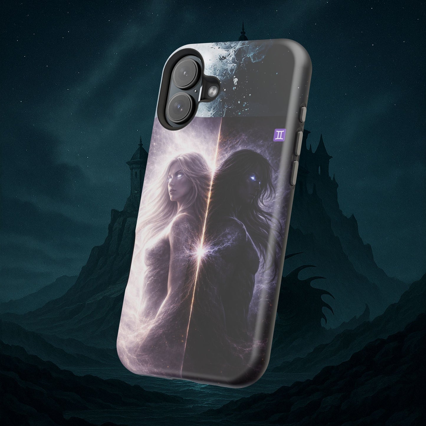 "Funda Magnética Reforzada♊ Géminis — Reflejo del alma dividida"