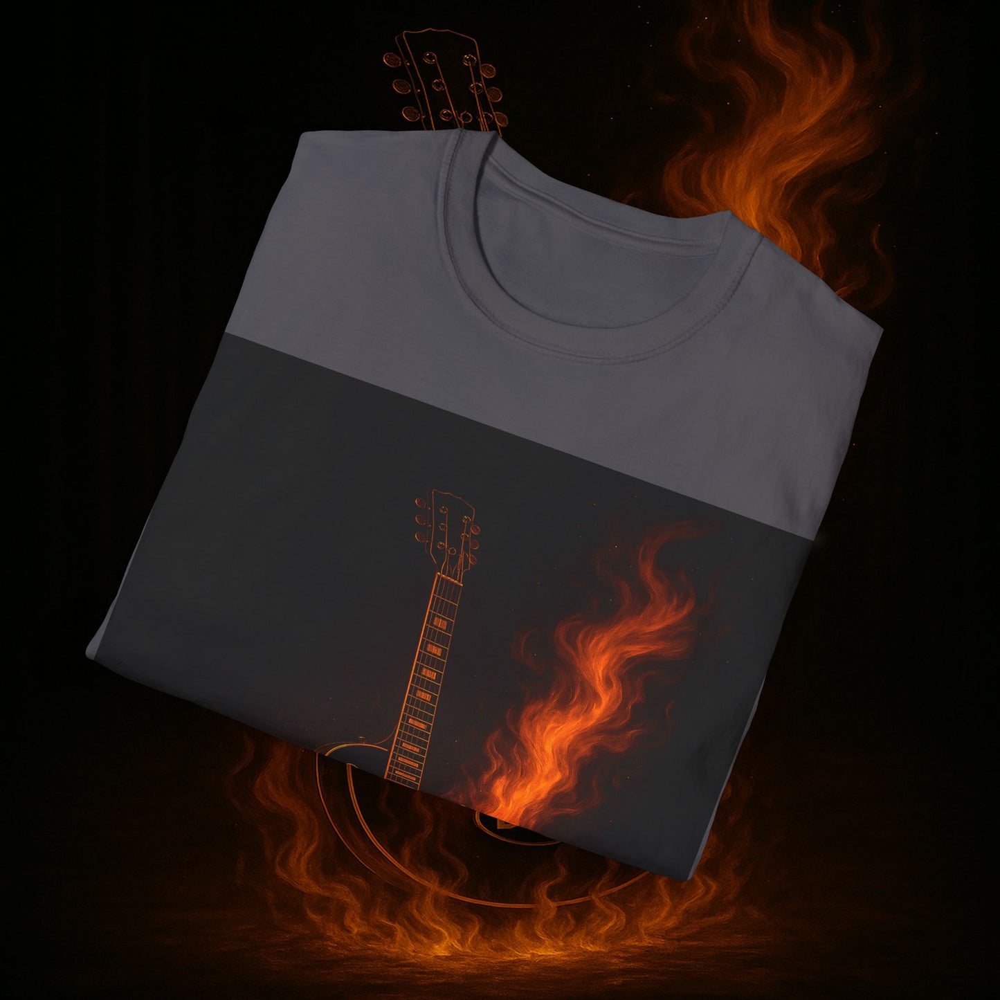 "Camiseta guitarra 🎸🔥Donde vibra una cuerda, nace una llamarada.” 🔥🎸