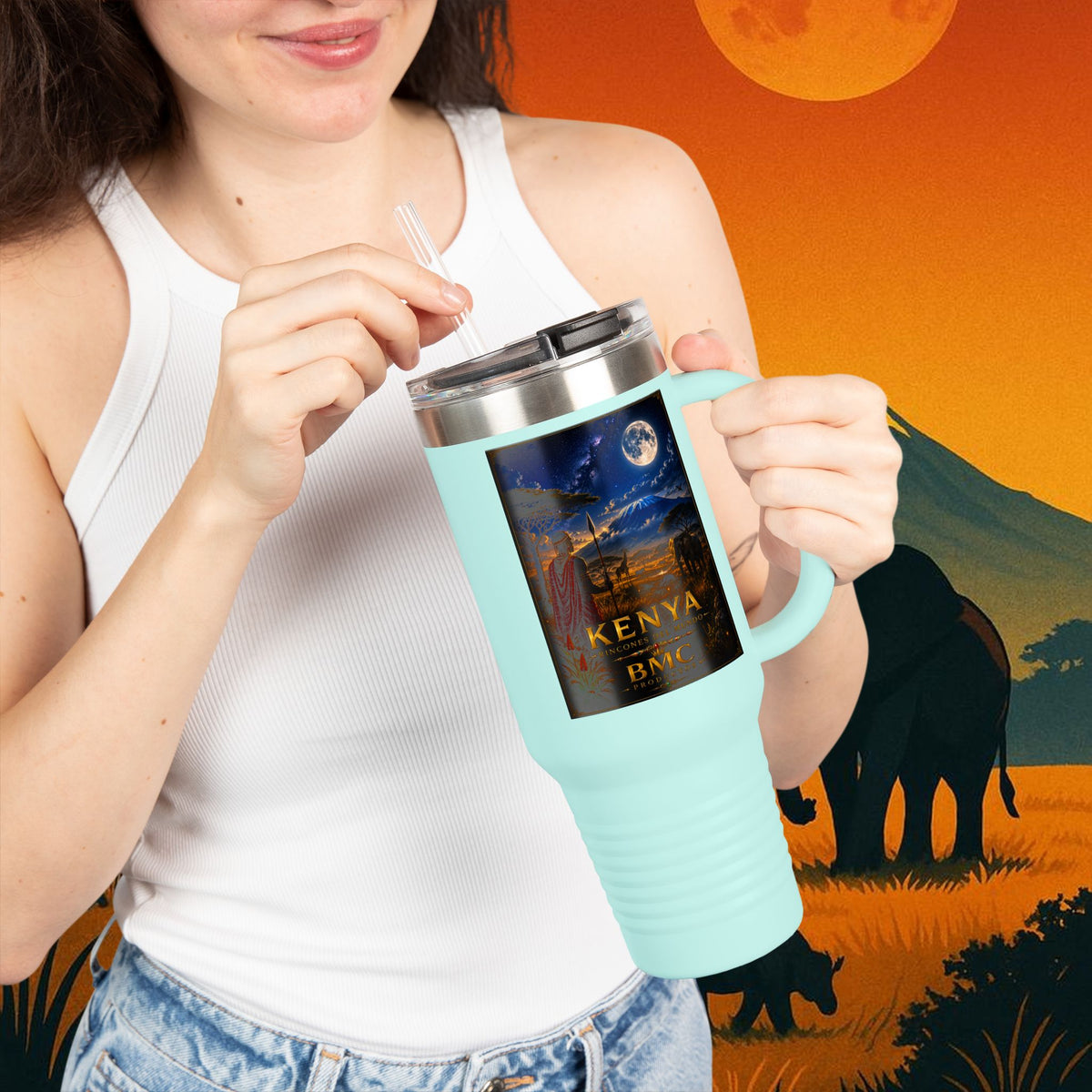 "taza de Viaje Aislada Kenia: Aventura Salvaje y Tierra de Horizontes Infinitos 🦁🌄🏕️"