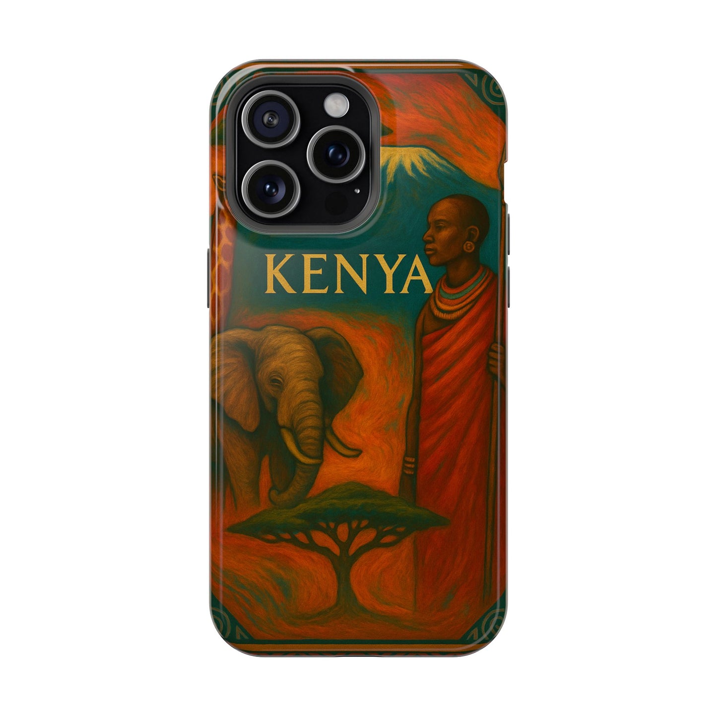 "Funda Magnética Reforzada Magnética Reforzada Kenia: Aventura Salvaje y Tierra de Horizontes Infinitos 🦁🌄🏕️"