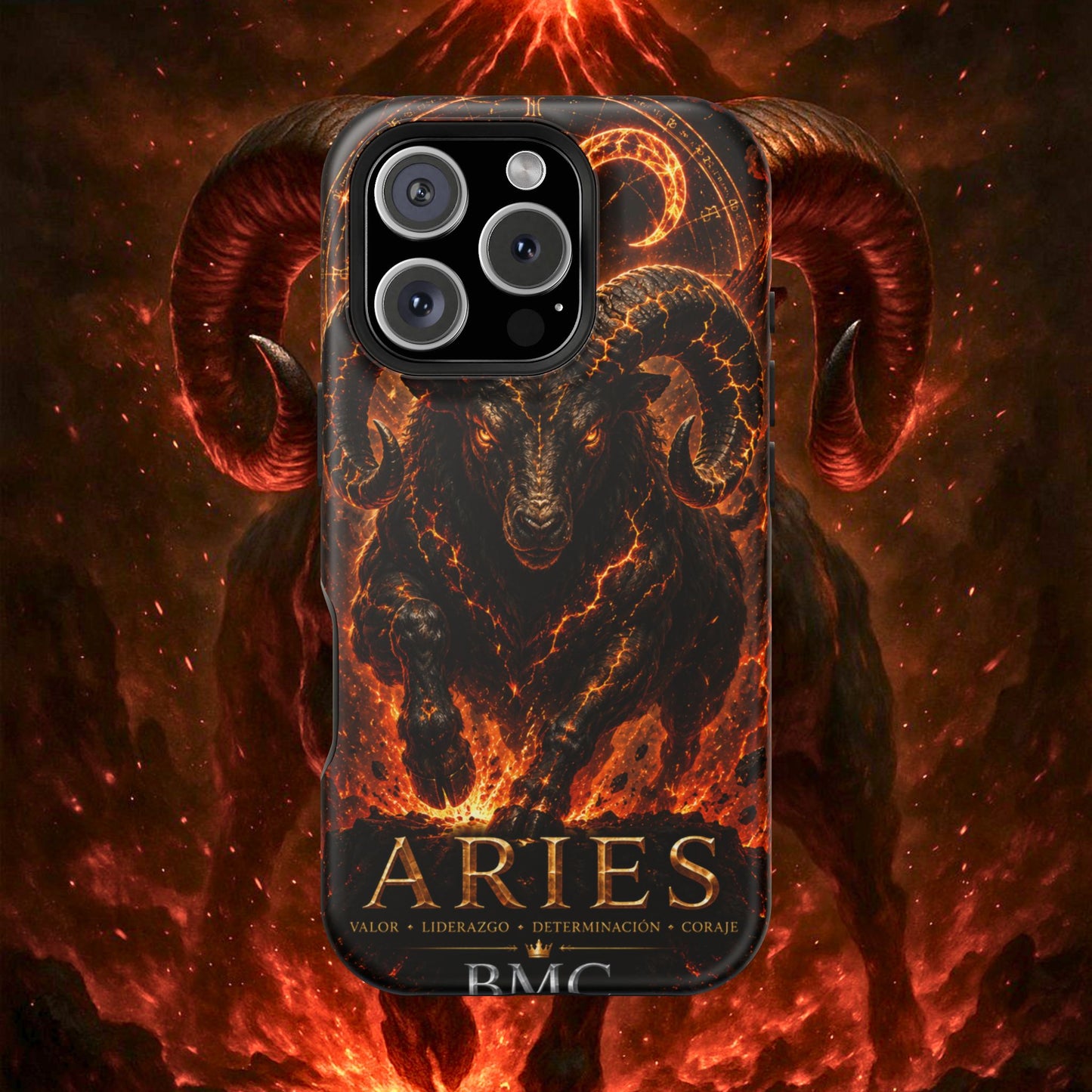 "Funda Magnética Reforzada ♈ Aries — Espíritu de fuego"