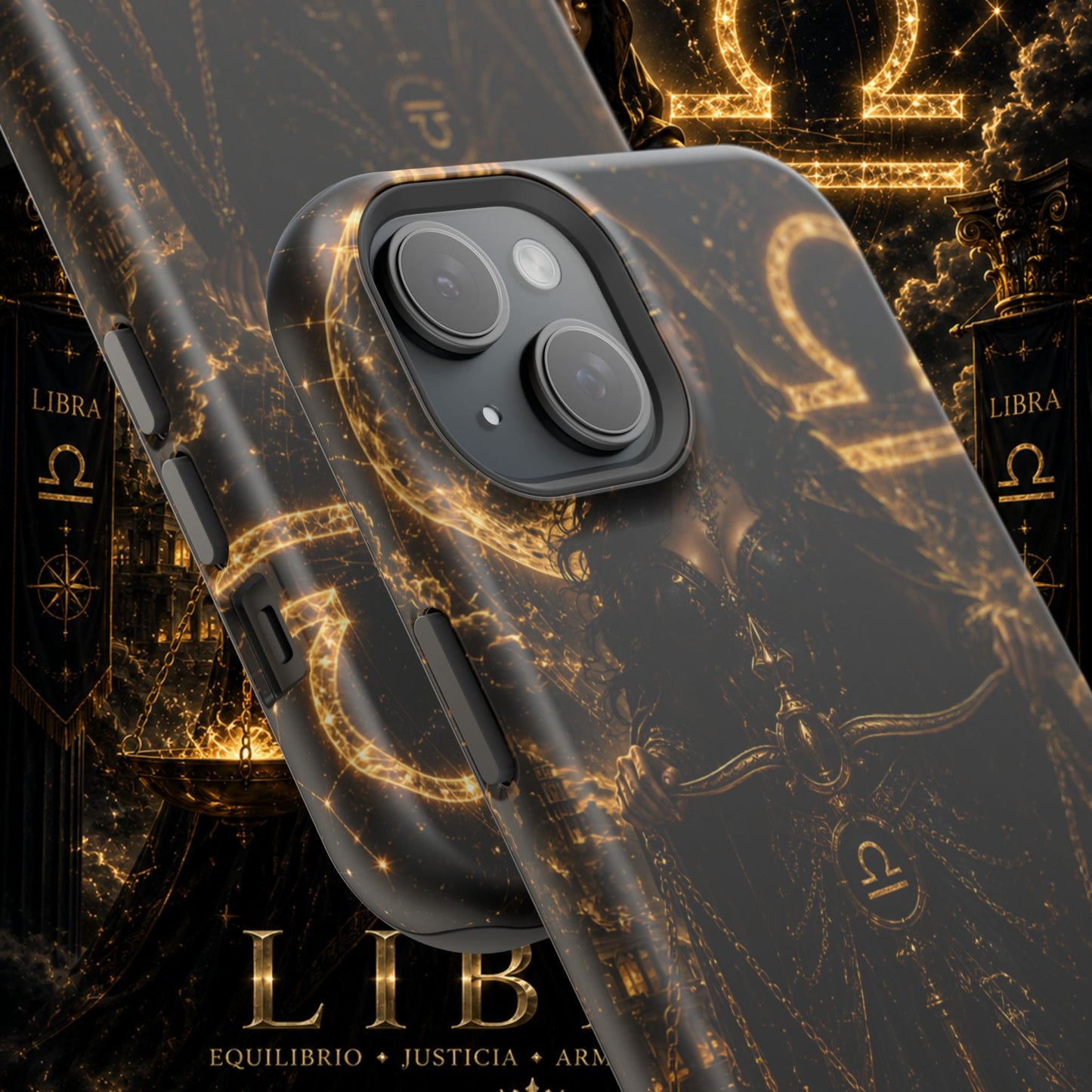 "Funda Magnética Reforzada libra– La Guardiana del Equilibrio"