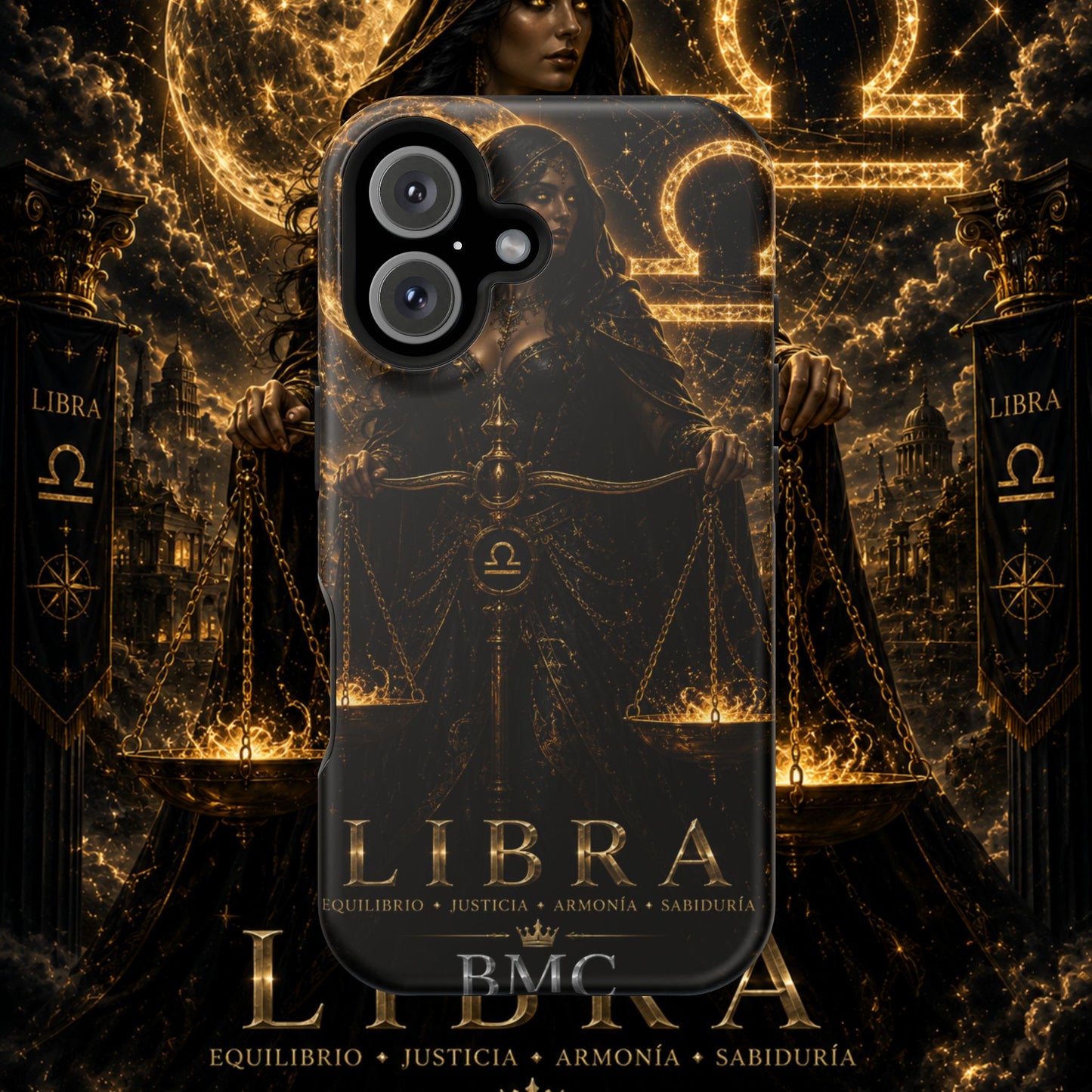 "Funda Magnética Reforzada libra– La Guardiana del Equilibrio"