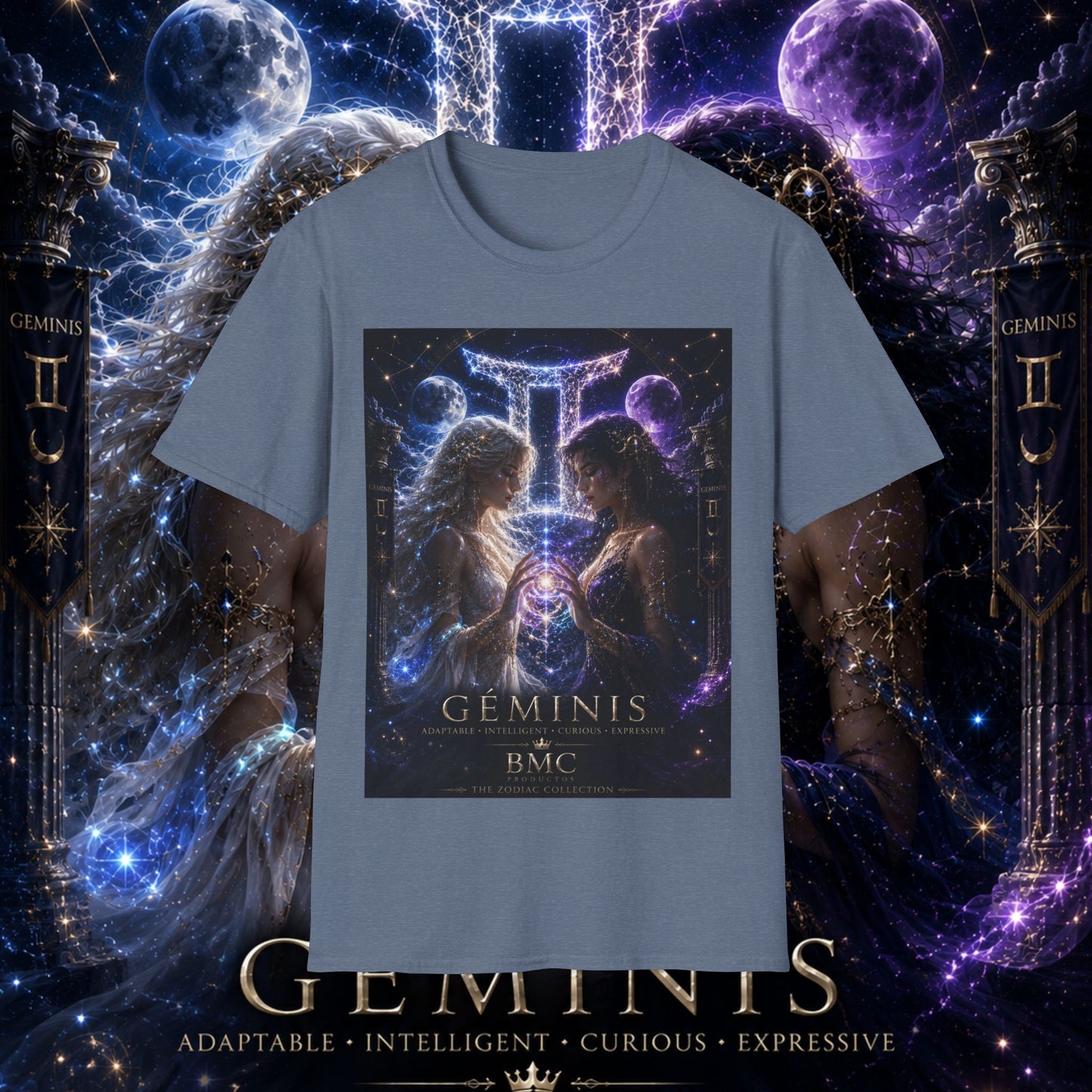 "Camiseta ♊ Géminis M — Reflejo del alma dividida"