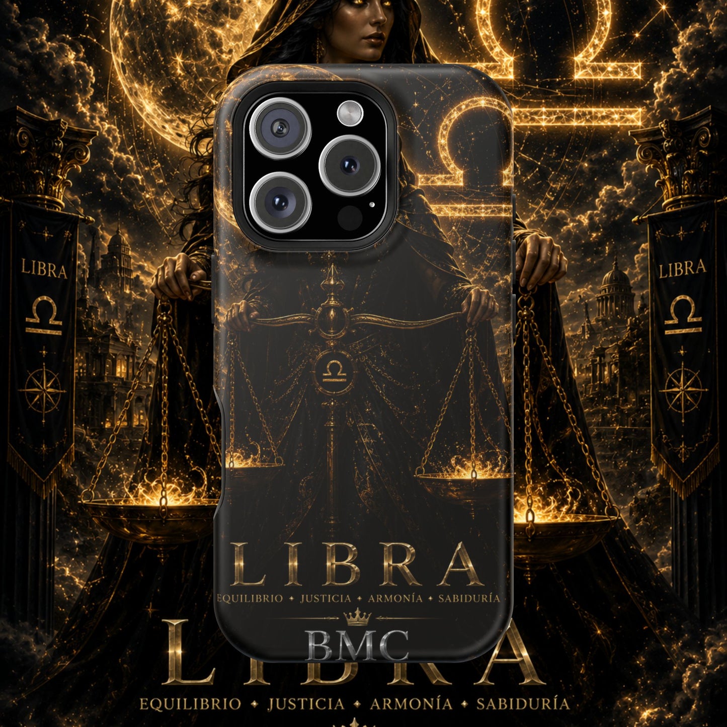 "Funda Magnética Reforzada libra– La Guardiana del Equilibrio"