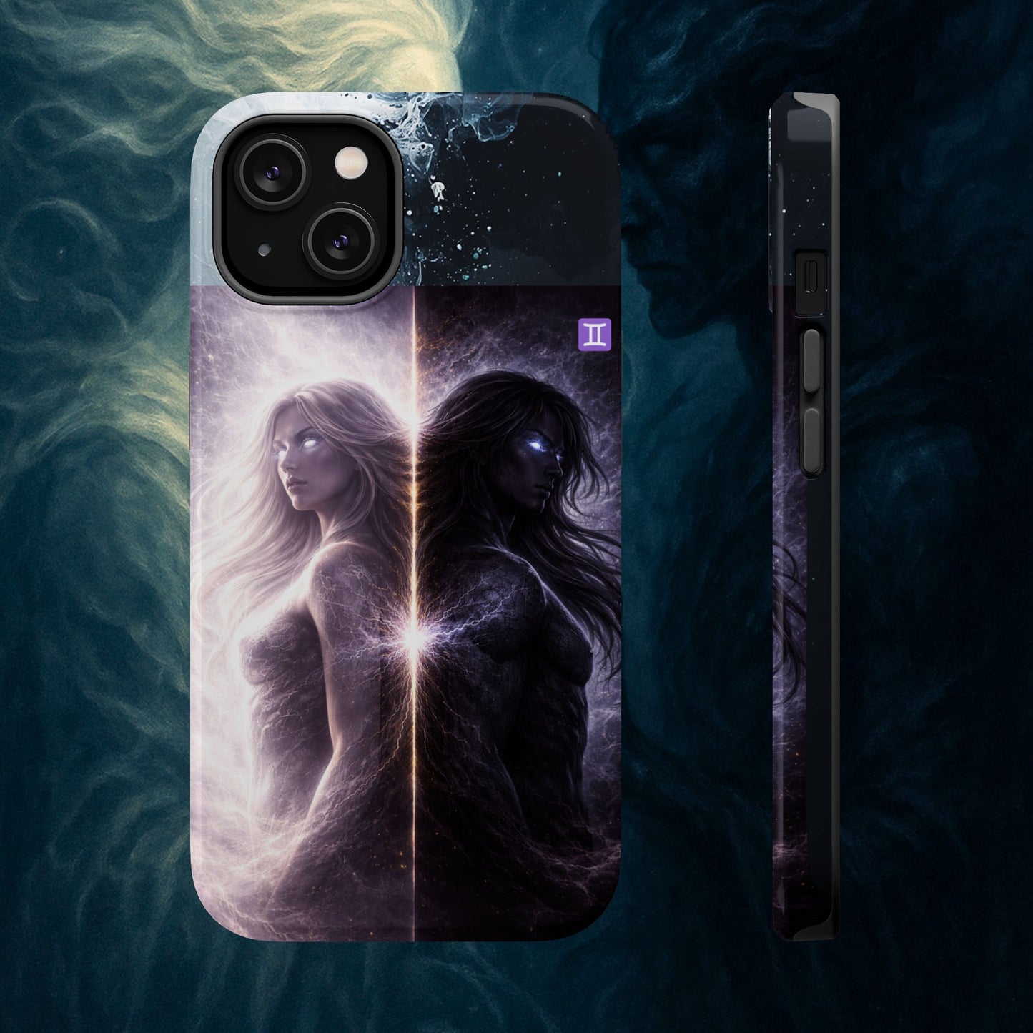 "Funda Magnética Reforzada♊ Géminis — Reflejo del alma dividida"