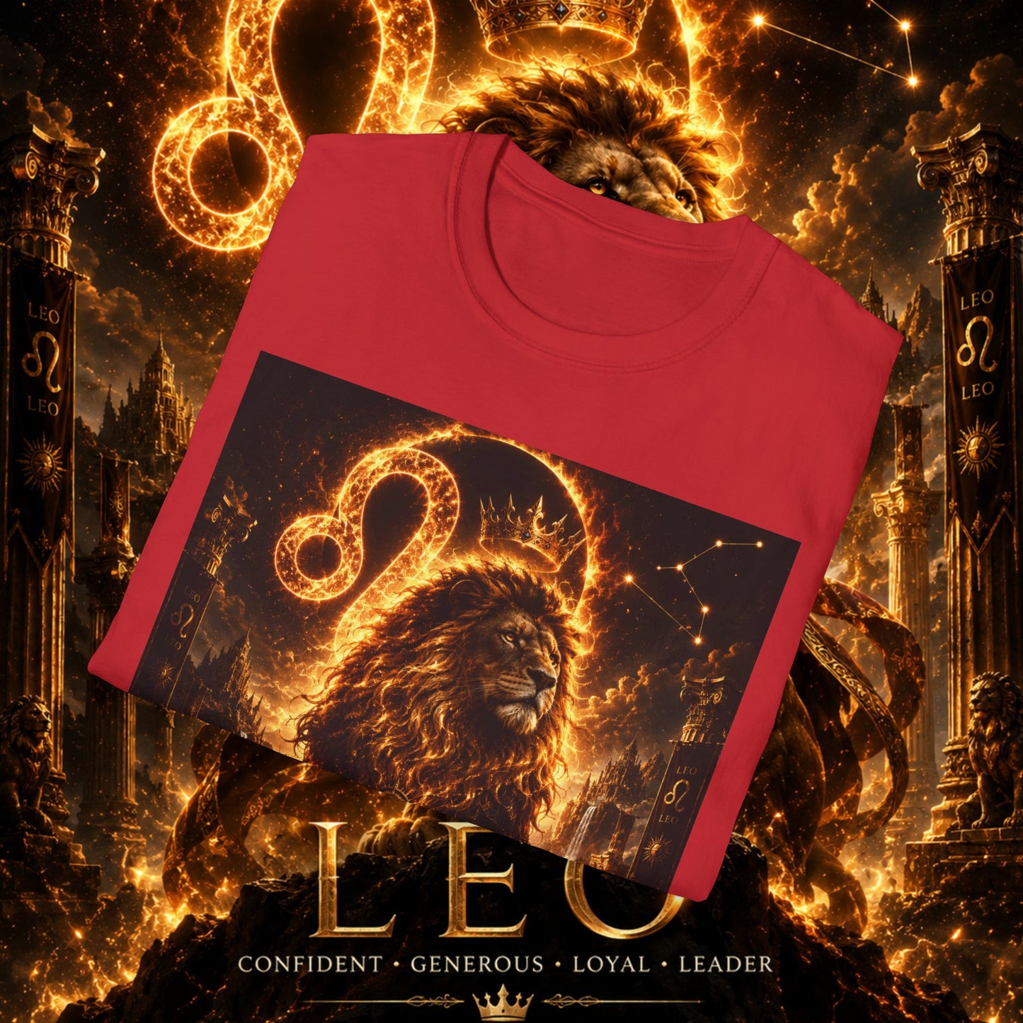 "Camiseta ♌ Leo — Soberano del fuego eterno"