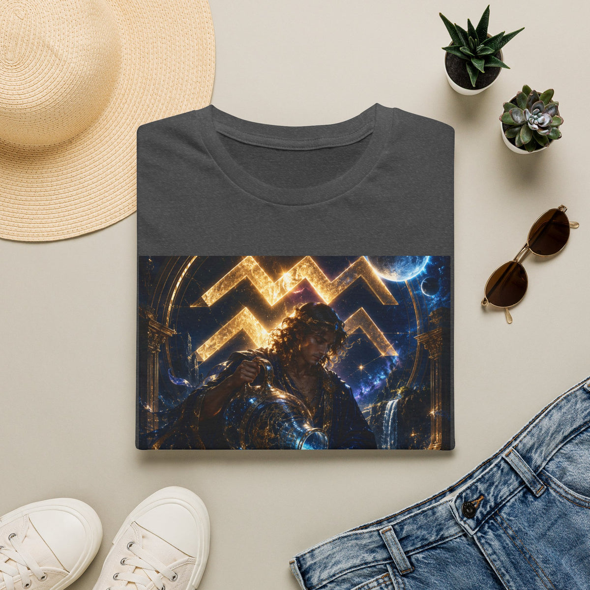 "Camiseta ♒ ACUARIO – El Visionario del Cielo y el Agua"