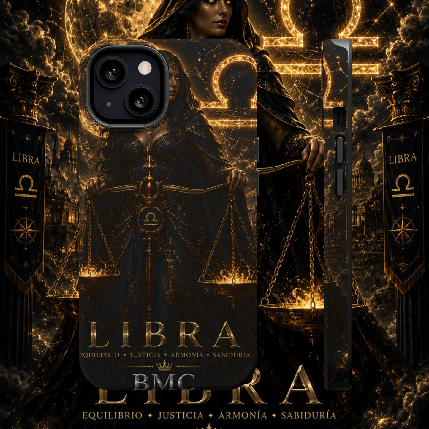 "Funda Magnética Reforzada libra– La Guardiana del Equilibrio"