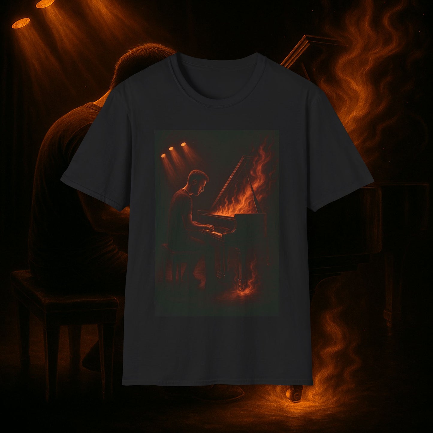 "Camiseta piano 🎹🔥Cuando las manos arden… el alma canta.” 🔥🎹