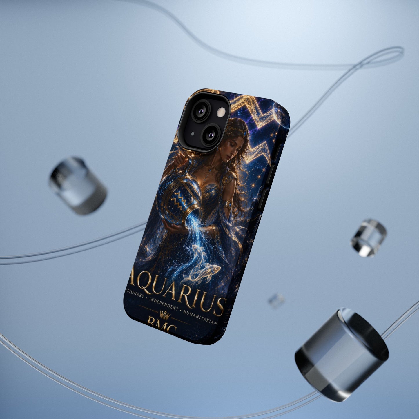 "Funda Magnética Reforzada♒ ACUARIO M– La Visionaria del Cielo y el Agua"