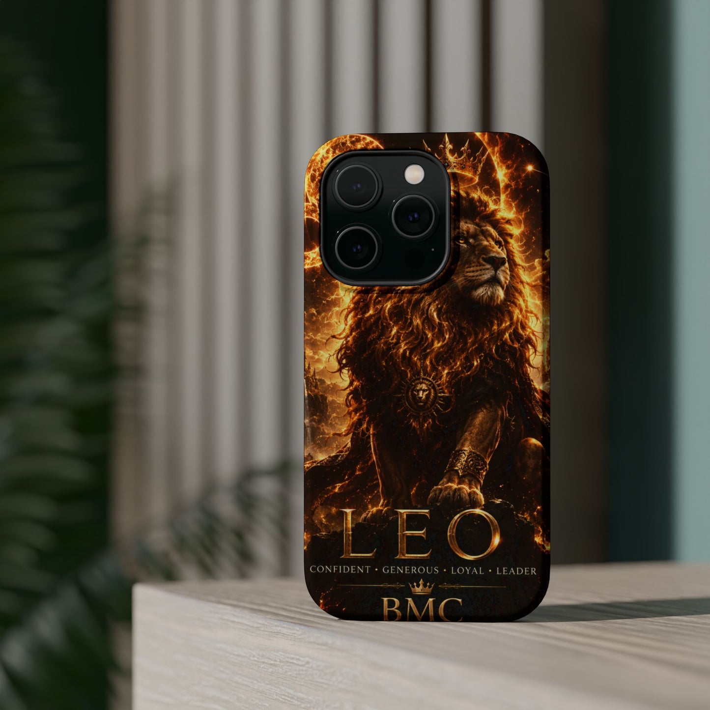 "Funda Magnética Reforzada ♌ Leo — Soberano del fuego eterno"