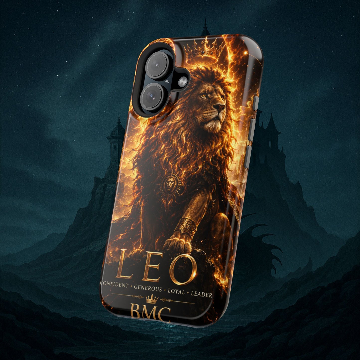 "Funda Magnética Reforzada ♌ Leo — Soberano del fuego eterno"