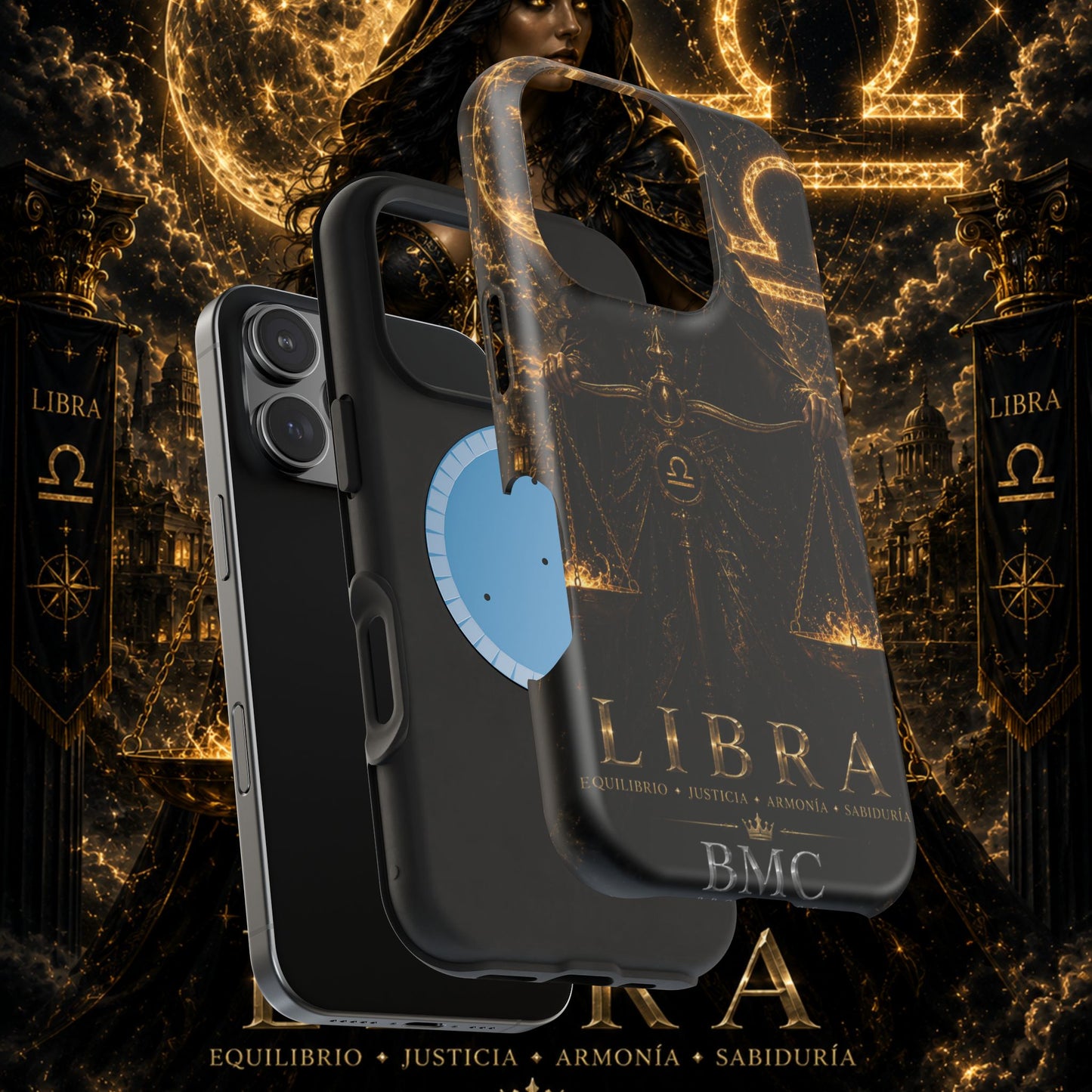 "Funda Magnética Reforzada libra– La Guardiana del Equilibrio"