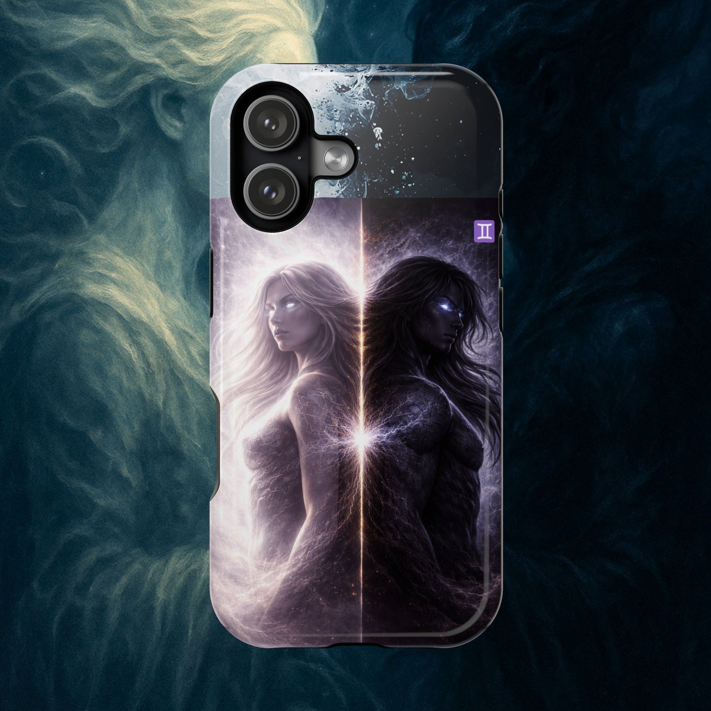 "Funda Magnética Reforzada♊ Géminis — Reflejo del alma dividida"