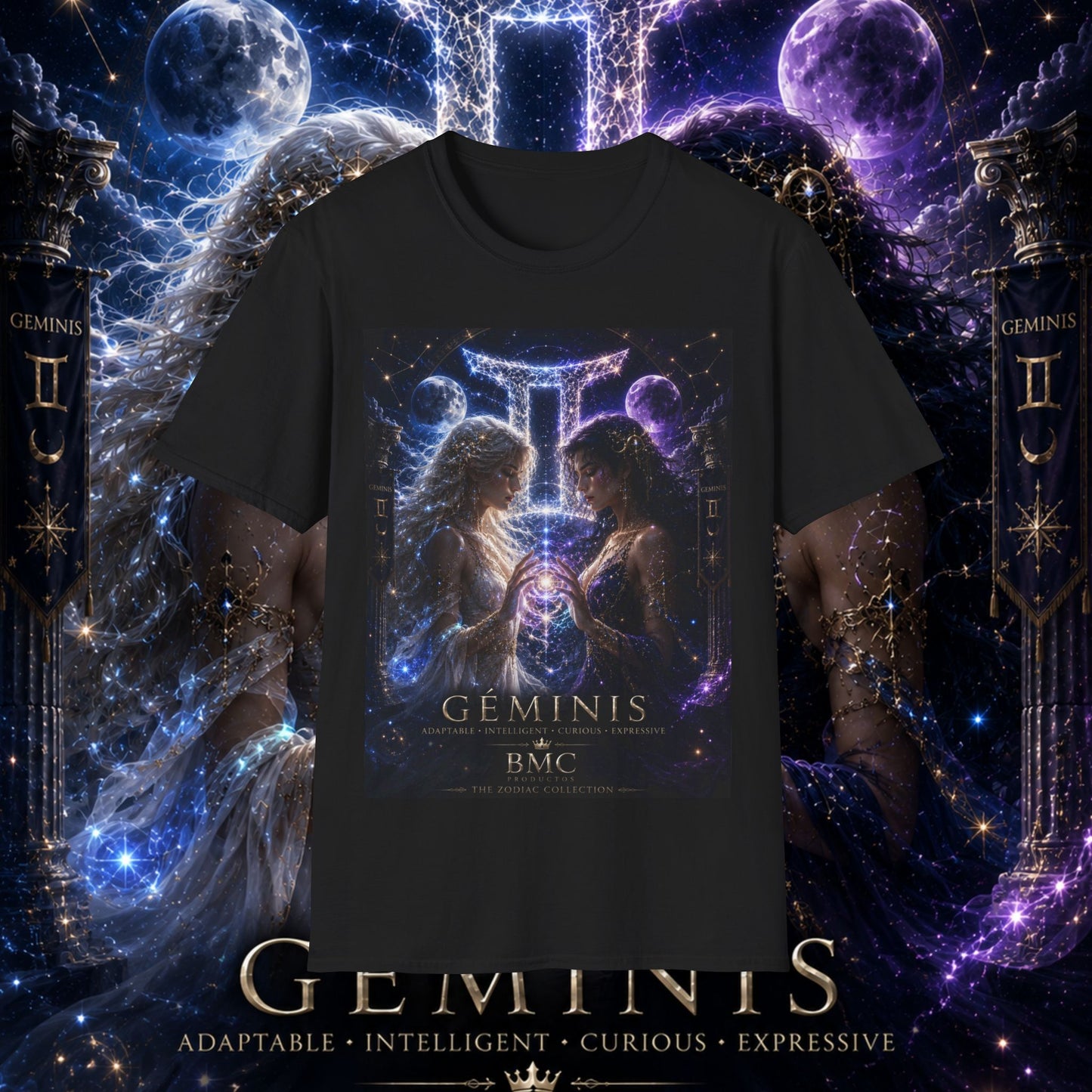 "Camiseta ♊ Géminis M — Reflejo del alma dividida"