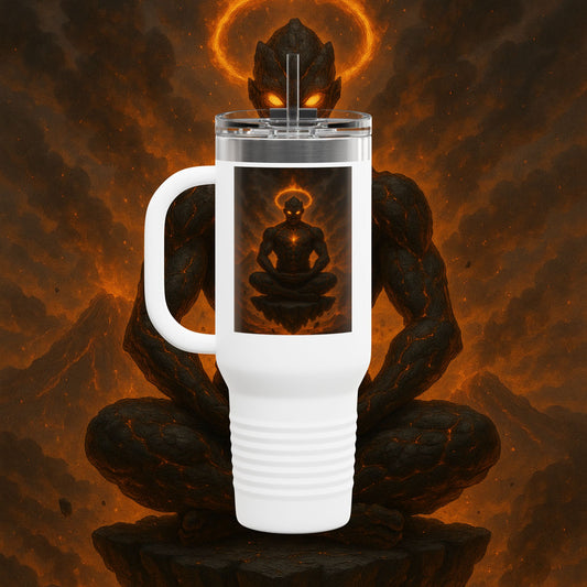 "Taza de viaje aislada Ignarh –🔥el Guardián del Silencio"