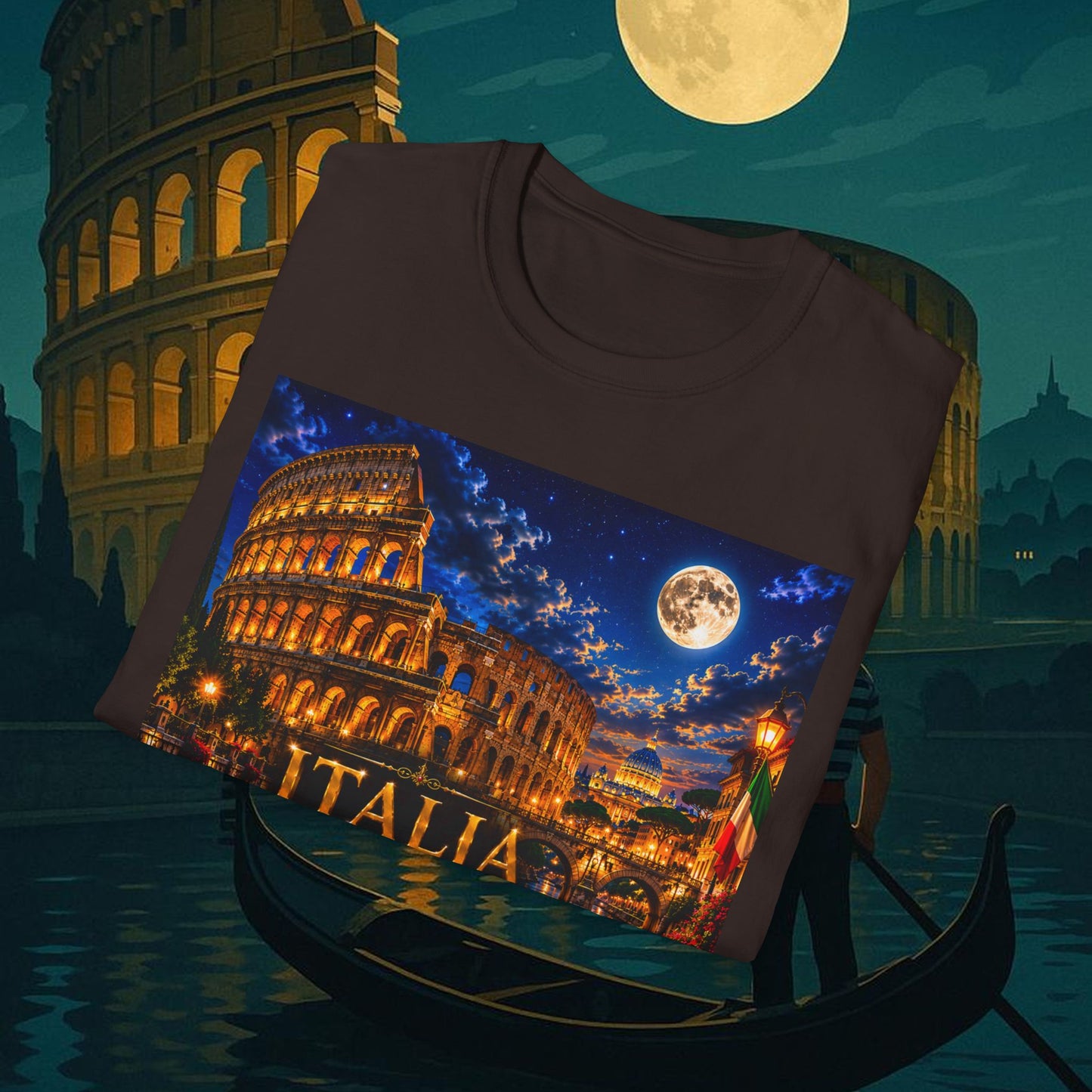 "Camiseta  Italia: Arte, Pasión y Sabores Eternos 🎨🍝🏛️"