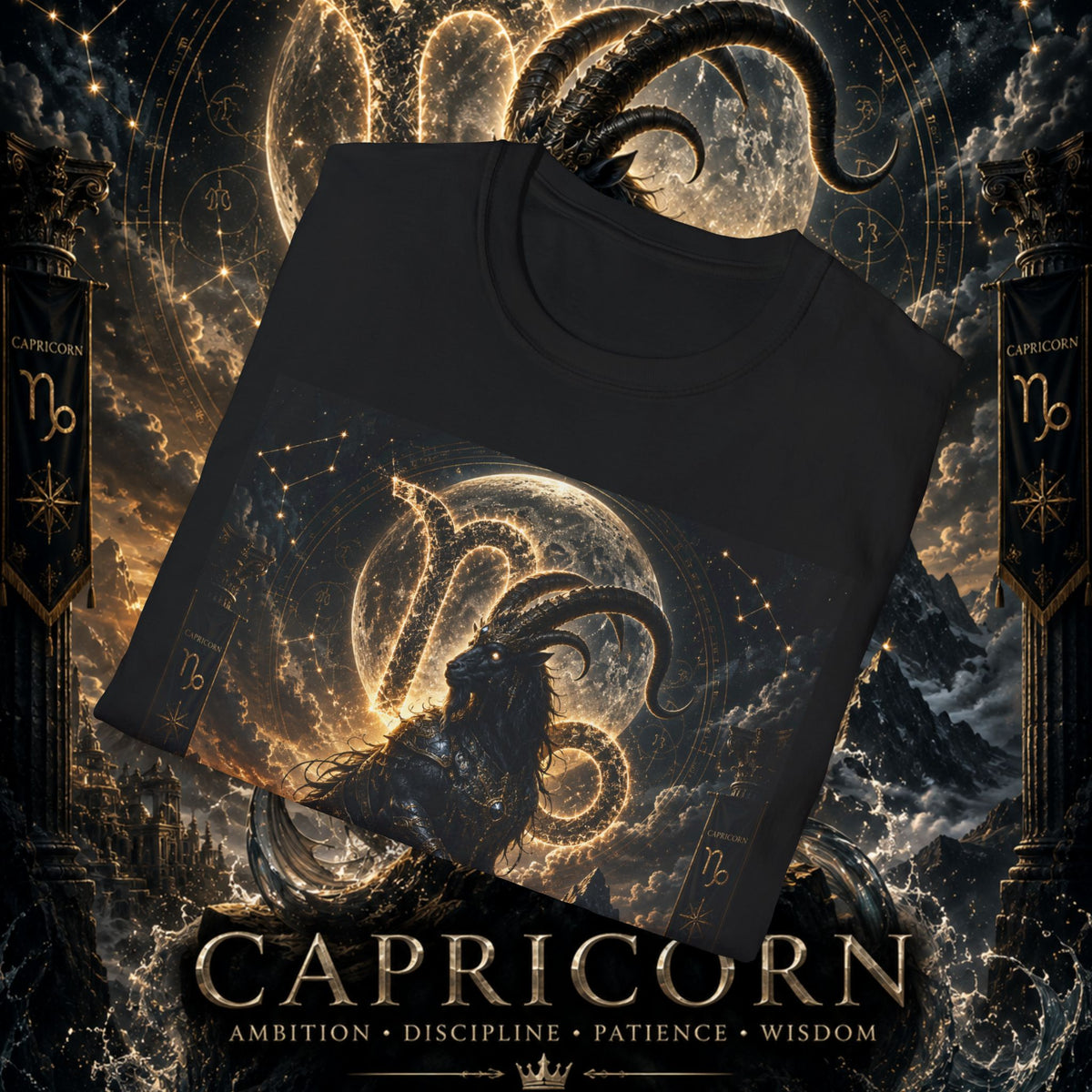 "Camiseta ♑ Capricornio – El Guardián de las Cumbres"