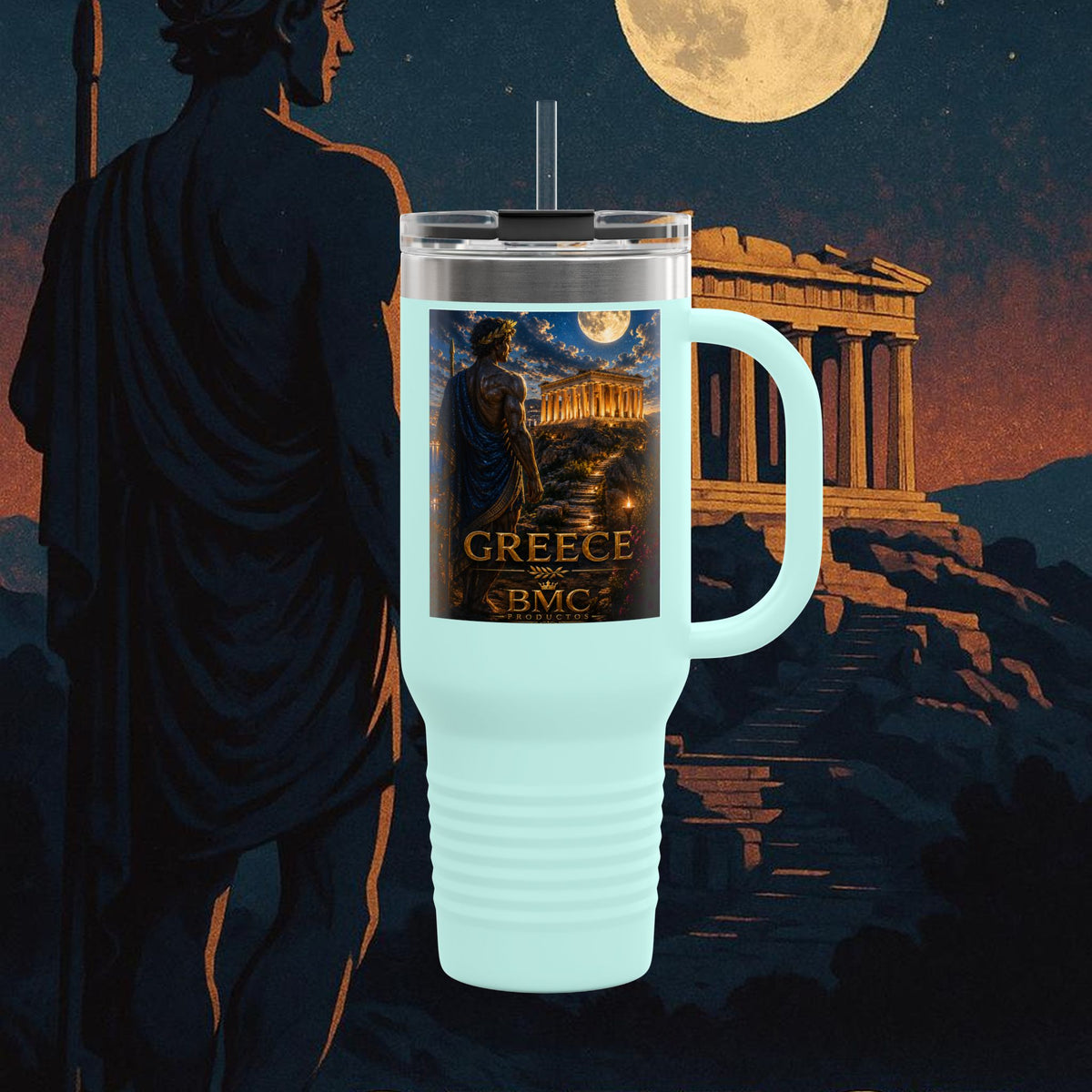 "taza de Viaje Aislada Grecia: Cuna de Dioses, Maravillas y Filosofía 🌊🏛️⚡"