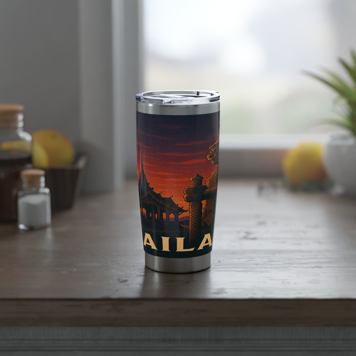"Vaso Térmico Vagabond 20ozThailand🌴 – El Reino de las Sonrisas y la Aventura"