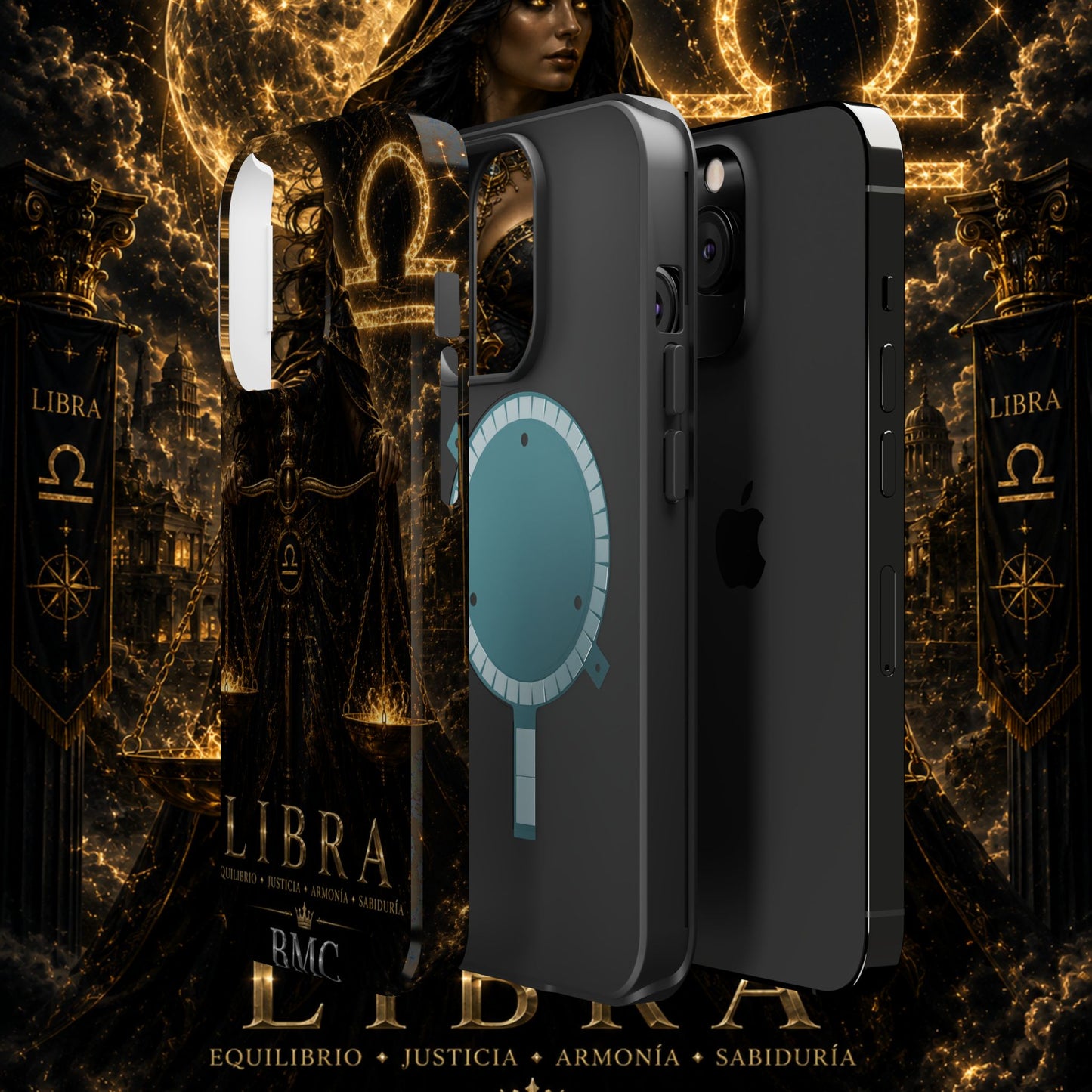"Funda Magnética Reforzada libra– La Guardiana del Equilibrio"