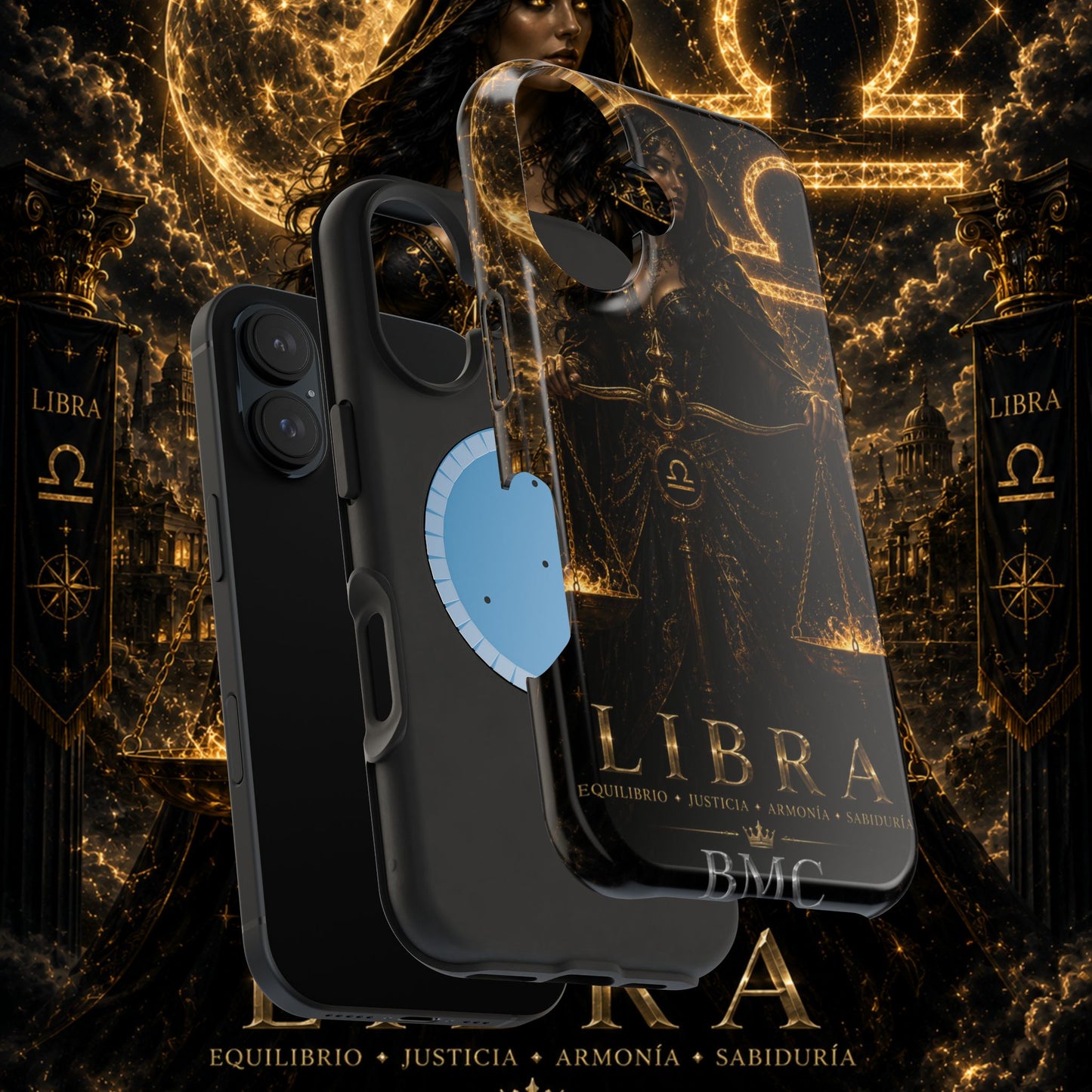 "Funda Magnética Reforzada libra– La Guardiana del Equilibrio"