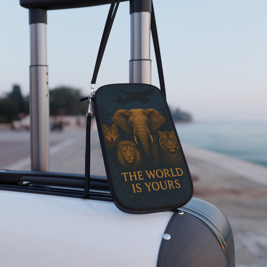 🌍✨ "El mundo es tuyo" – Cartera para pasaporte 🐘🦁✈️