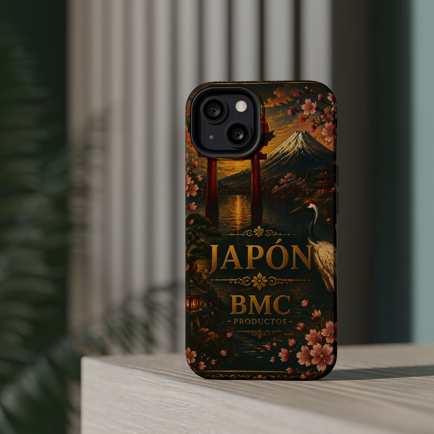 "Funda Magnética Reforzada Japón: Tradición entre Cerezos y Montañas 🌸⛩️🗻"