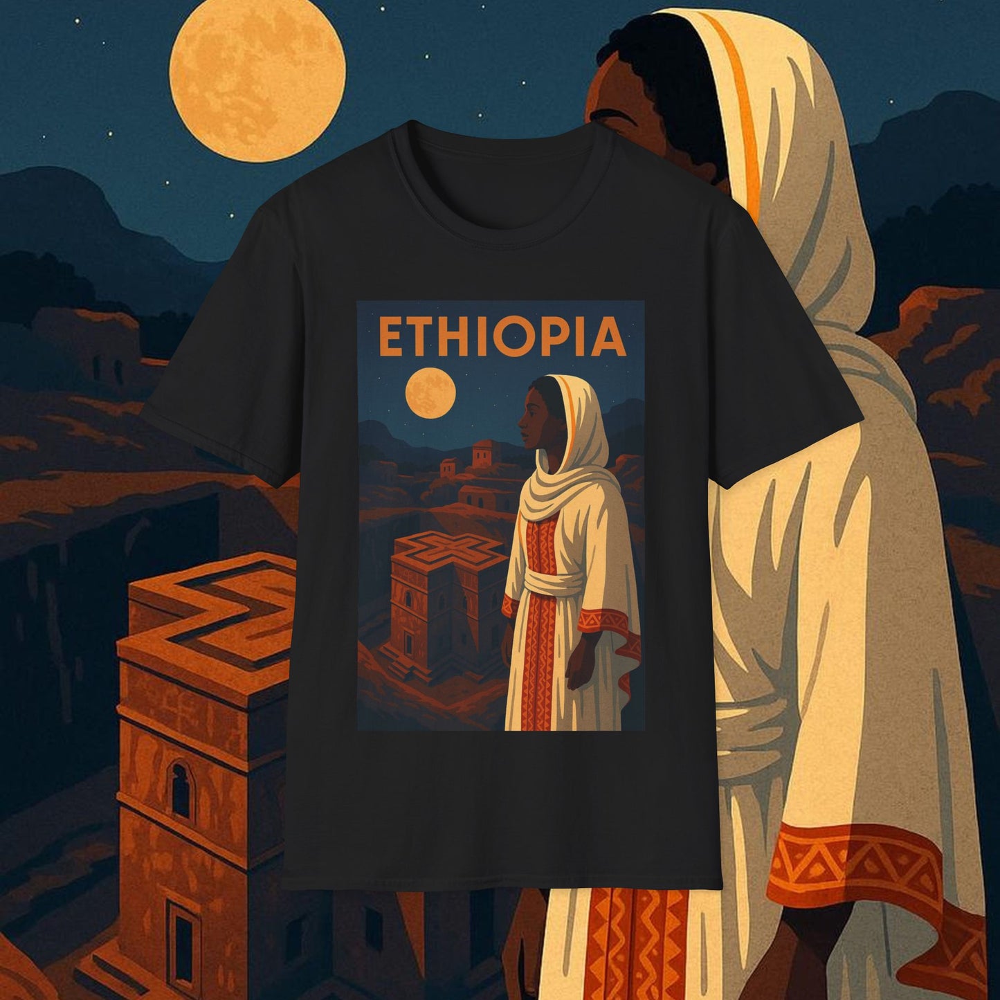 "Camiseta Etiopía Tierra sagrada y alma ancestral"