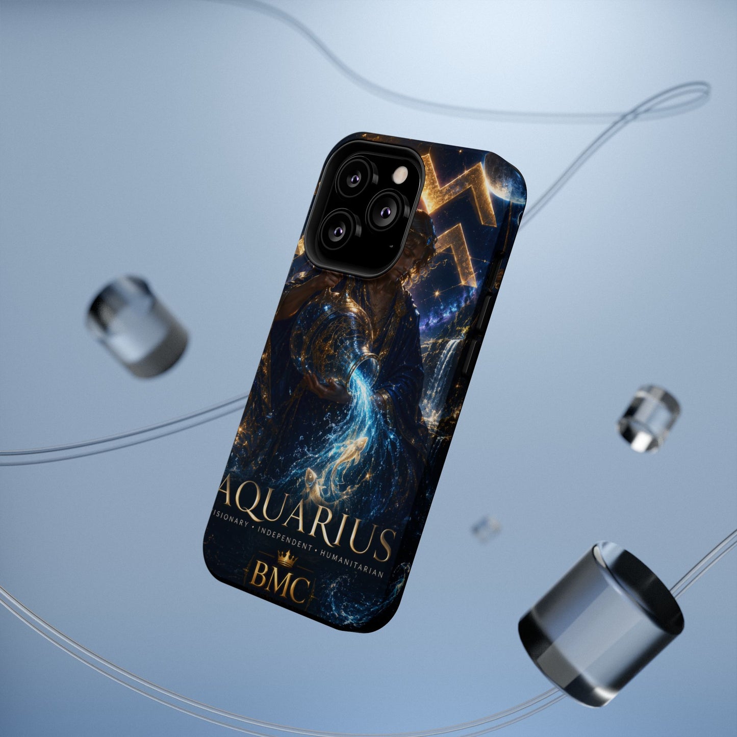 "Funda Magnética Reforzada♒ ACUARIO – El Visionario del Cielo y el Agua"